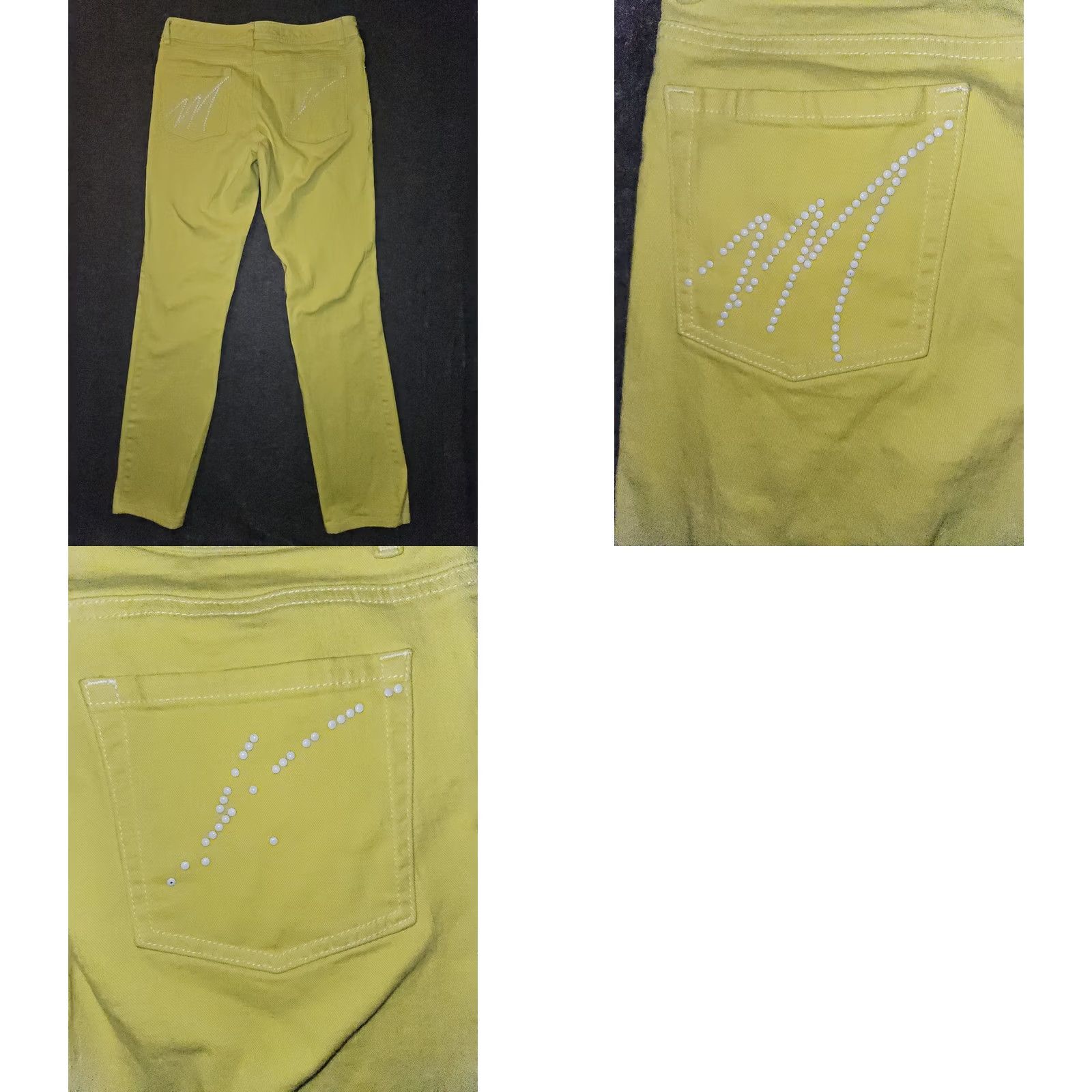 Michael Kors VINTAGE Michael Kors Slim Straight Leg Jeans Women's 6 Yellow Low Rise Stretch City Jeans Size 28" / US 6 / IT 42 - 8 Thumbnail