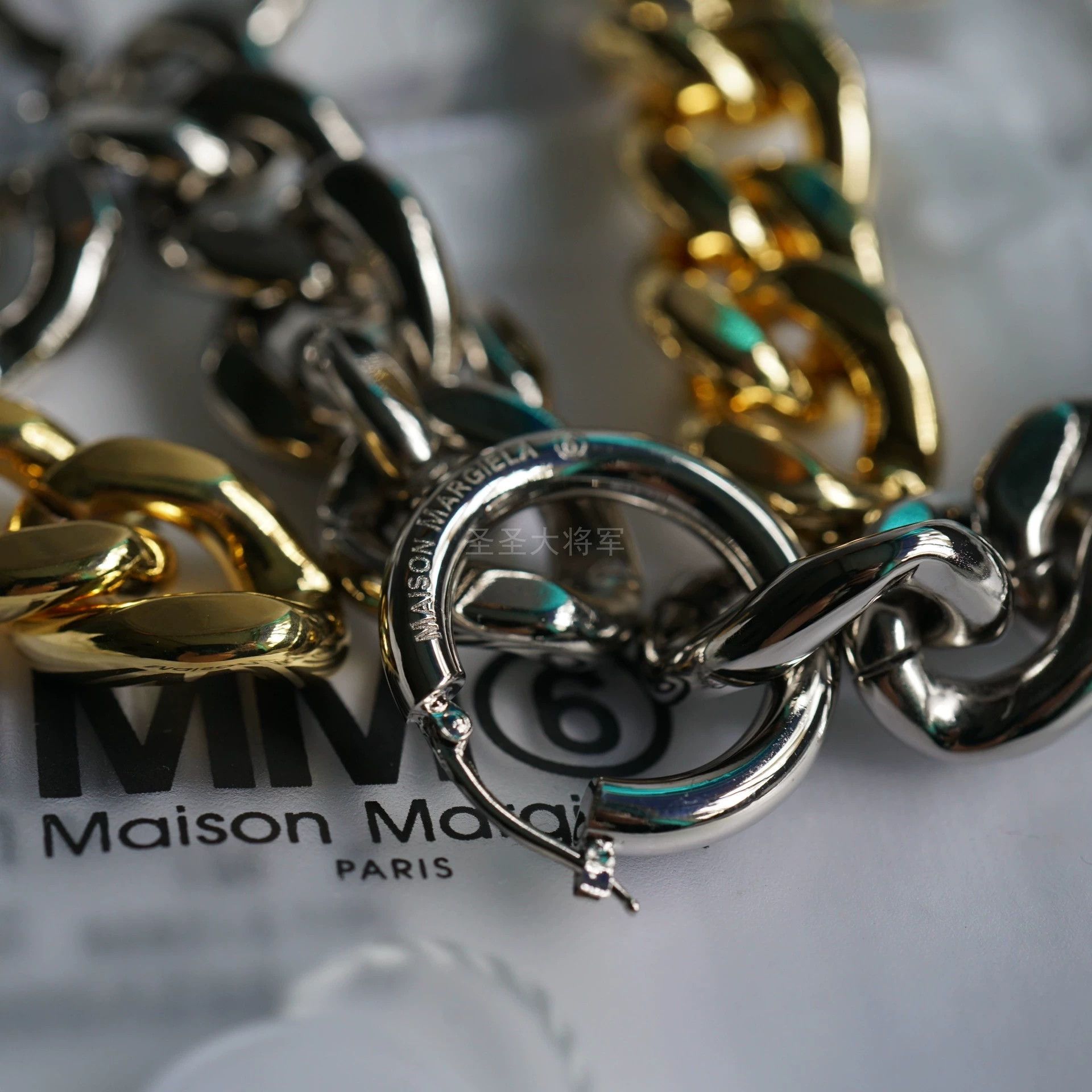 Maison Margiela Maison Margiela Chain Earrings 8.5cm Silver/Gold Size ONE SIZE - 2 Thumbnail
