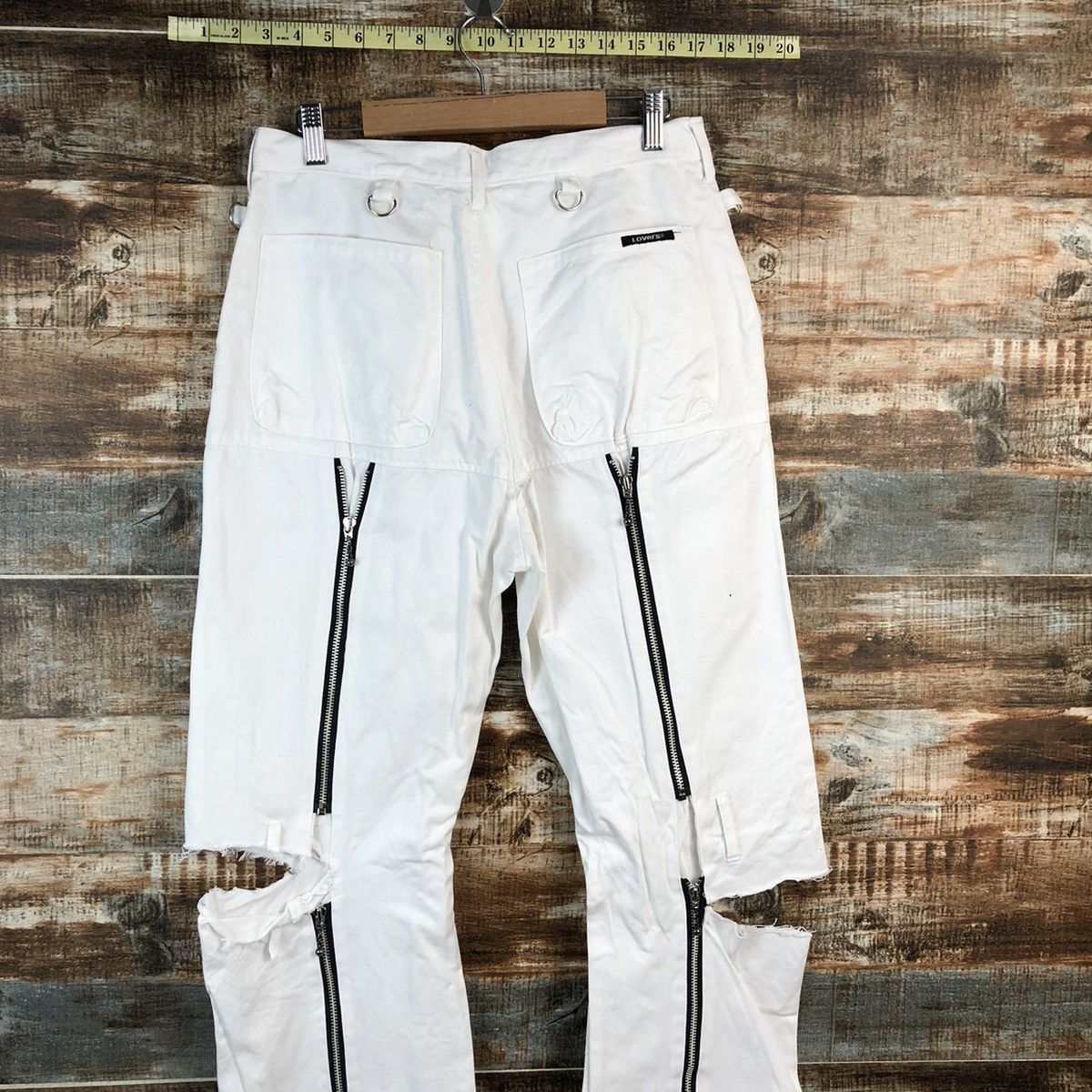 Japanese Brand D Super Lover Distressed ripped punk cargo Pants #A2485 Size US 28 / EU 44 - 2 Thumbnail