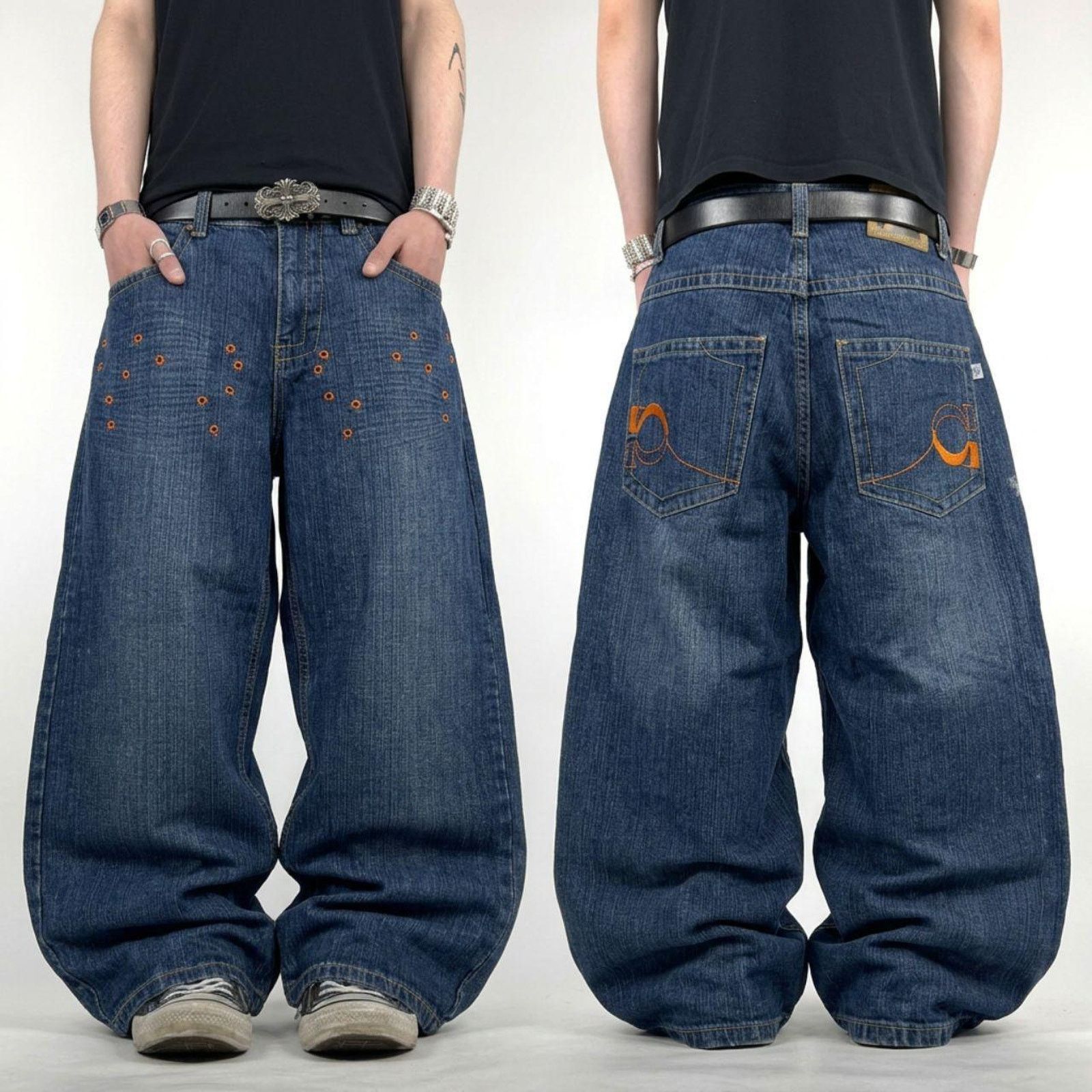 Vintage y2k rare grunge baggy skater wide leg archive jeans