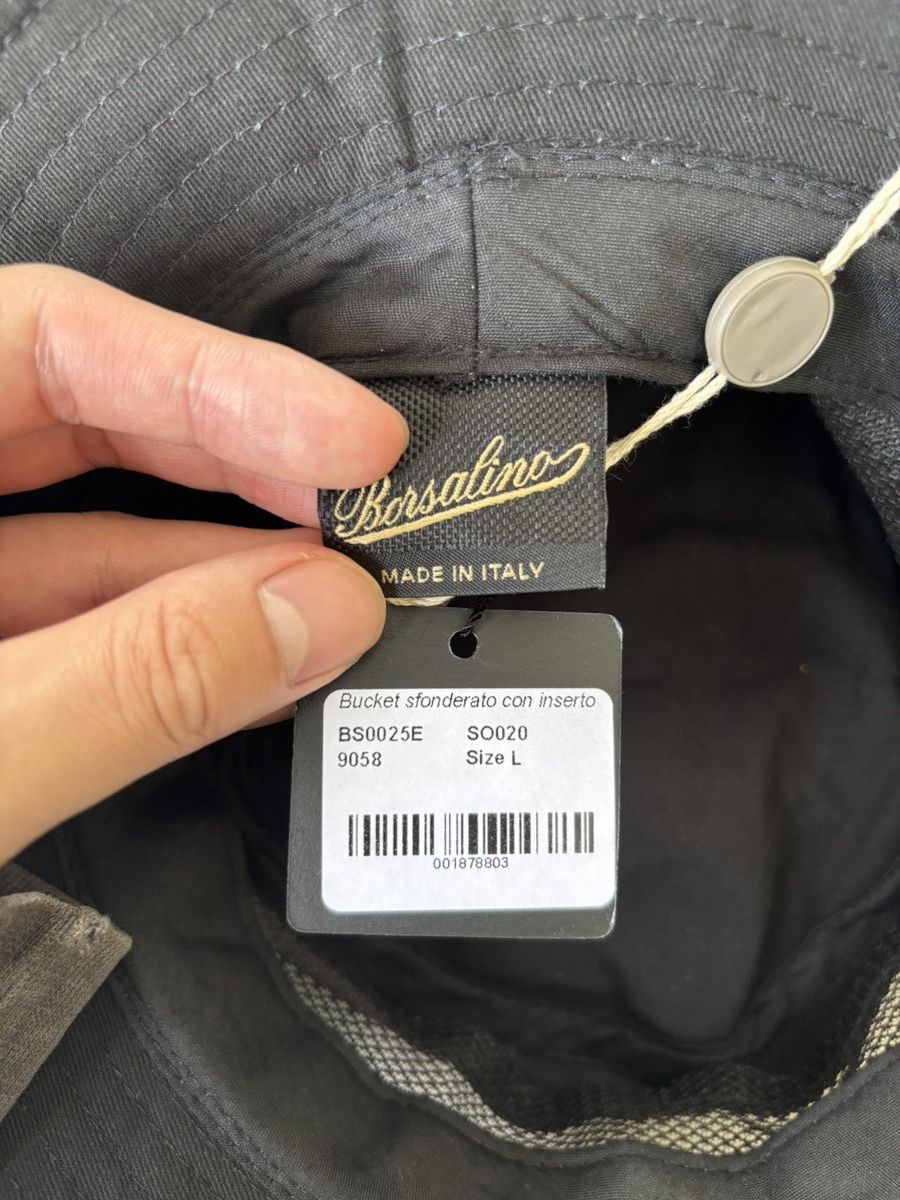 Borsalino NWT Borsalino Cotton Mesh Bucket Hat Black L Size ONE SIZE - 4 Thumbnail