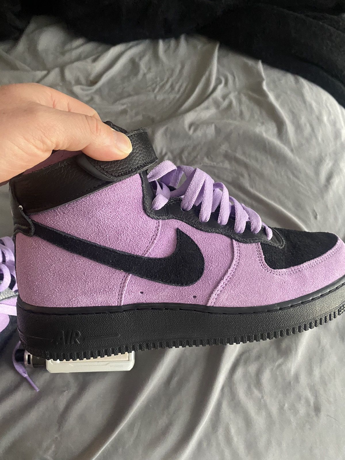 Nike Nike Air Force 1 Black & Purple suede custom Size US 7 / EU 40 - 4 Thumbnail