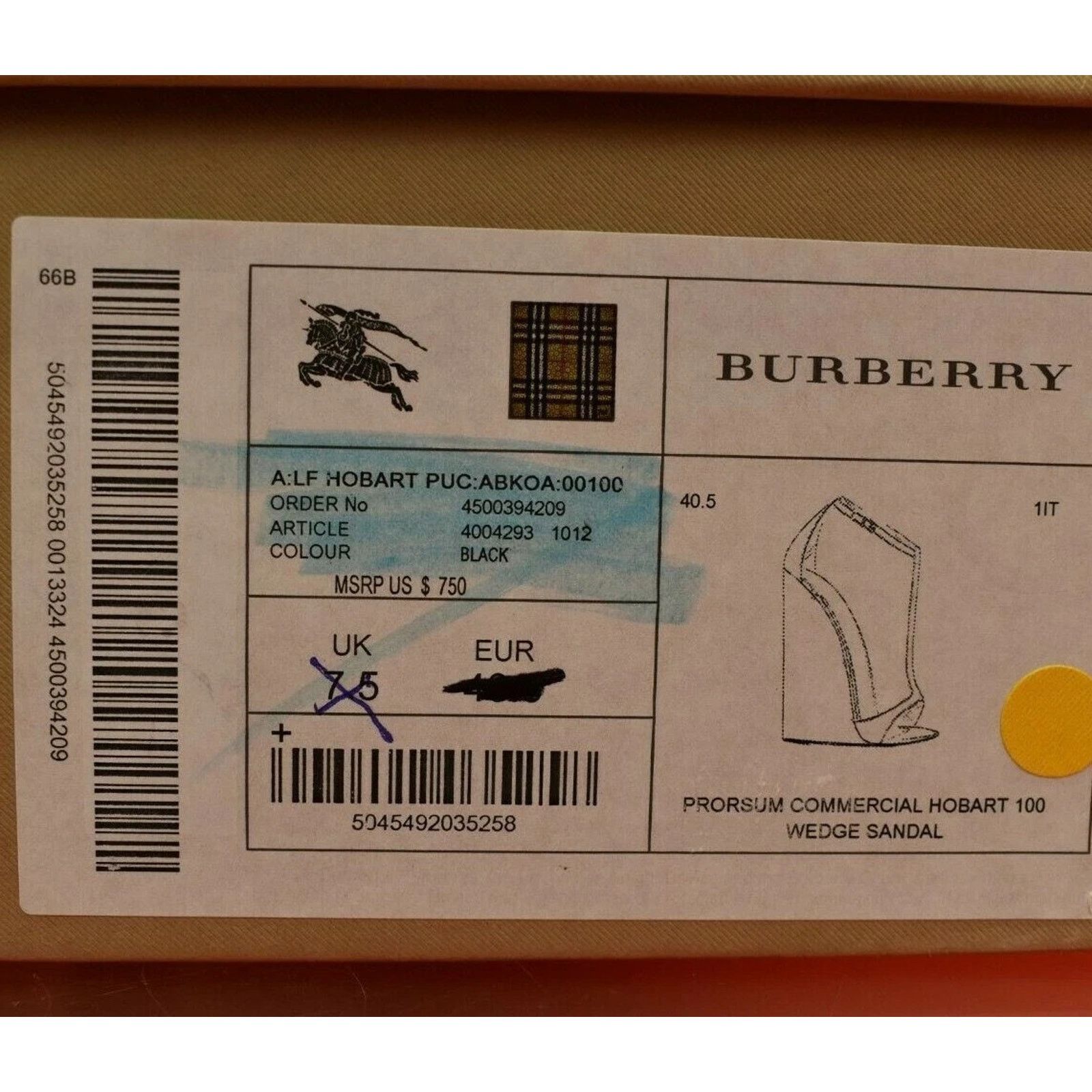 Burberry BURBERRY HOBART BLACK LEATHER CHECK LASER SANDALS PUMPS 40.5 Size US 10.5 / IT 40.5 - 10 Thumbnail