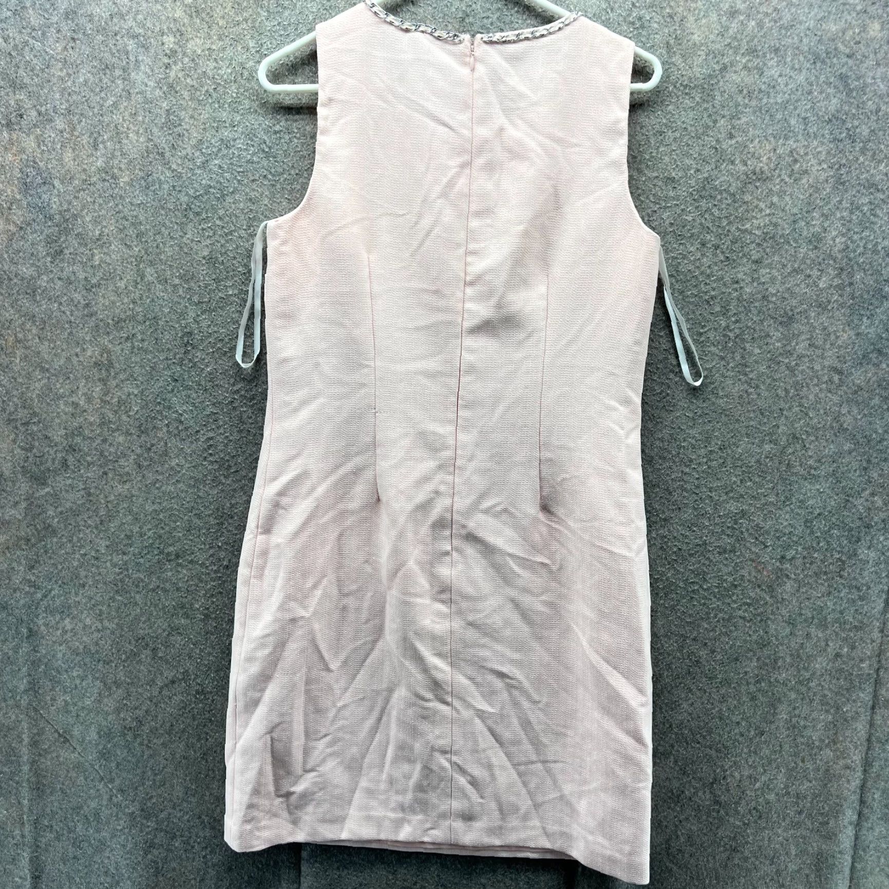 Karl Lagerfeld Karl Lagerfeld Dress Womens L Pink Sleeveless Tweed Pearl Trim Pencil Elegant Size L / US 10 / IT 46 - 2 Thumbnail