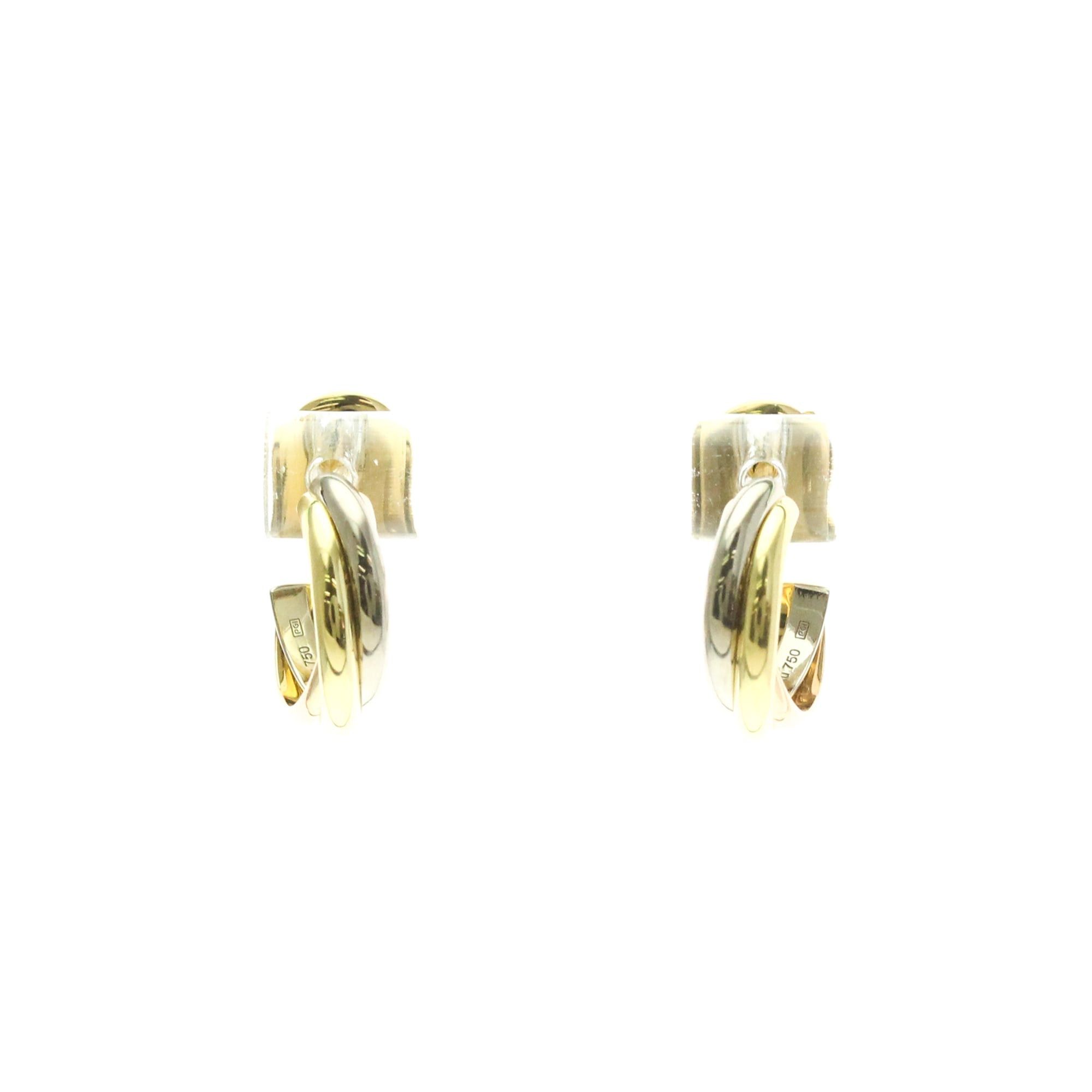 Cartier Cartier Trinity De Cartier No Stone Yellow Gold (18K),Pink Gold (18K),White Gold (18K) Half Hoop Earrings Gold Size ONE SIZE - 1 Thumbnail