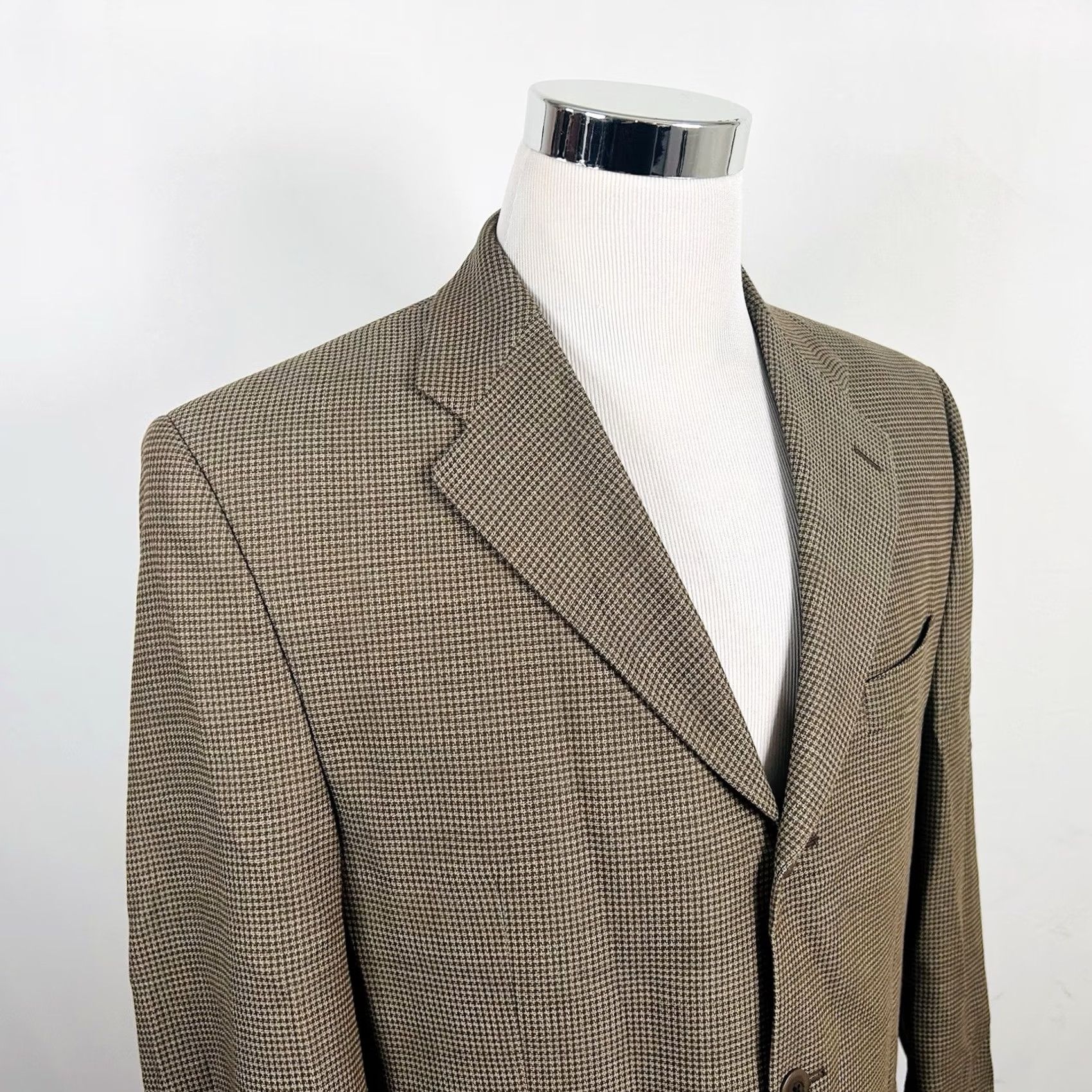 Ralph Lauren VINTAGE Ralph Lauren Polo University Sport Coat Gold Houndstooth Wool Three Button Men 40R Regular Coat Size US XS / EU 42 / 0 - 2 Thumbnail