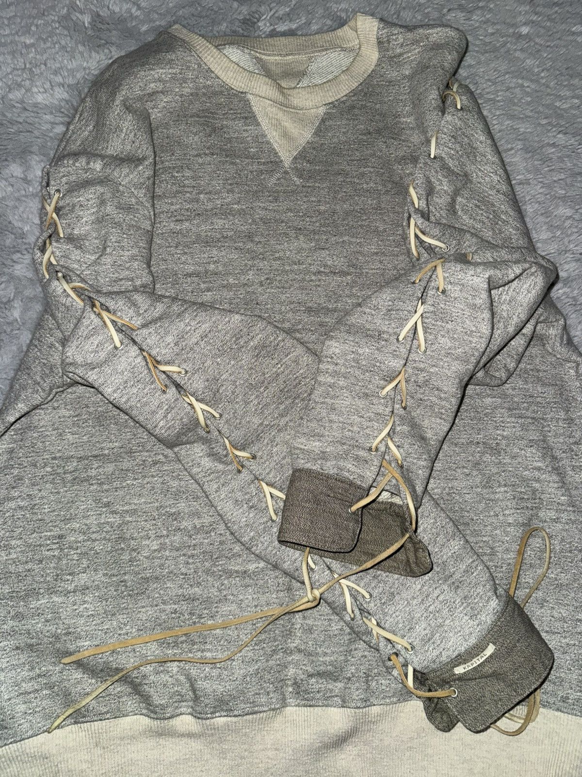 Kapital Kapital Lace sleeve crew neck sweatshirt Size US L / EU 52-54 / 3 - 3 Thumbnail