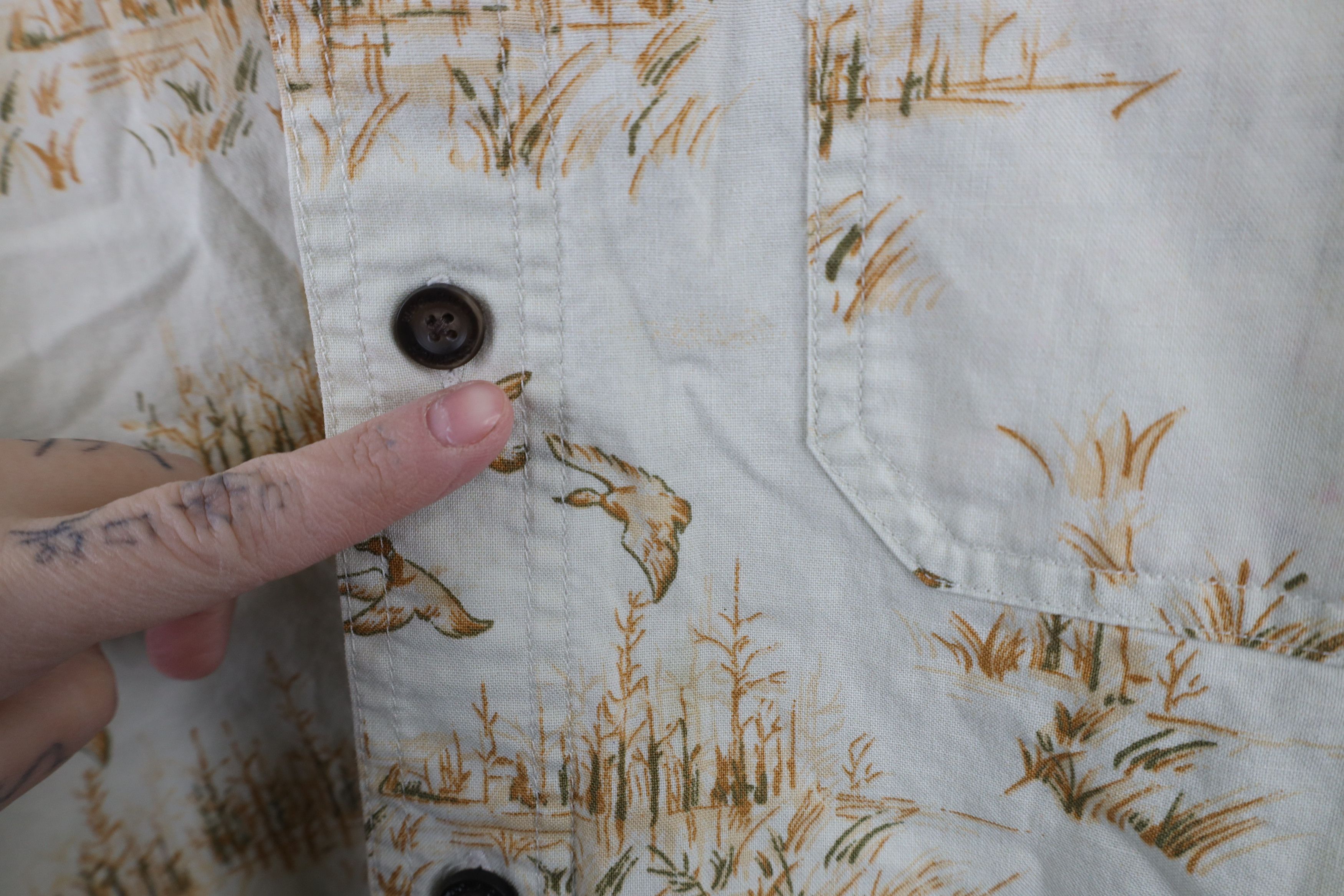 Vintage × Woolrich Woolen Mills Vintage 90s Woolrich Print Short Sleeve Button Down Shirt Size US L / EU 52-54 / 3 - 5 Thumbnail