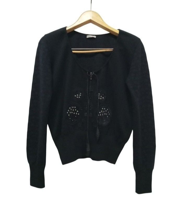 Bottega Veneta Vintage 100% Cashmere Bottega Veneta Black Cardigan Top Size M / US 6-8 / IT 42-44 - 1 Thumbnail