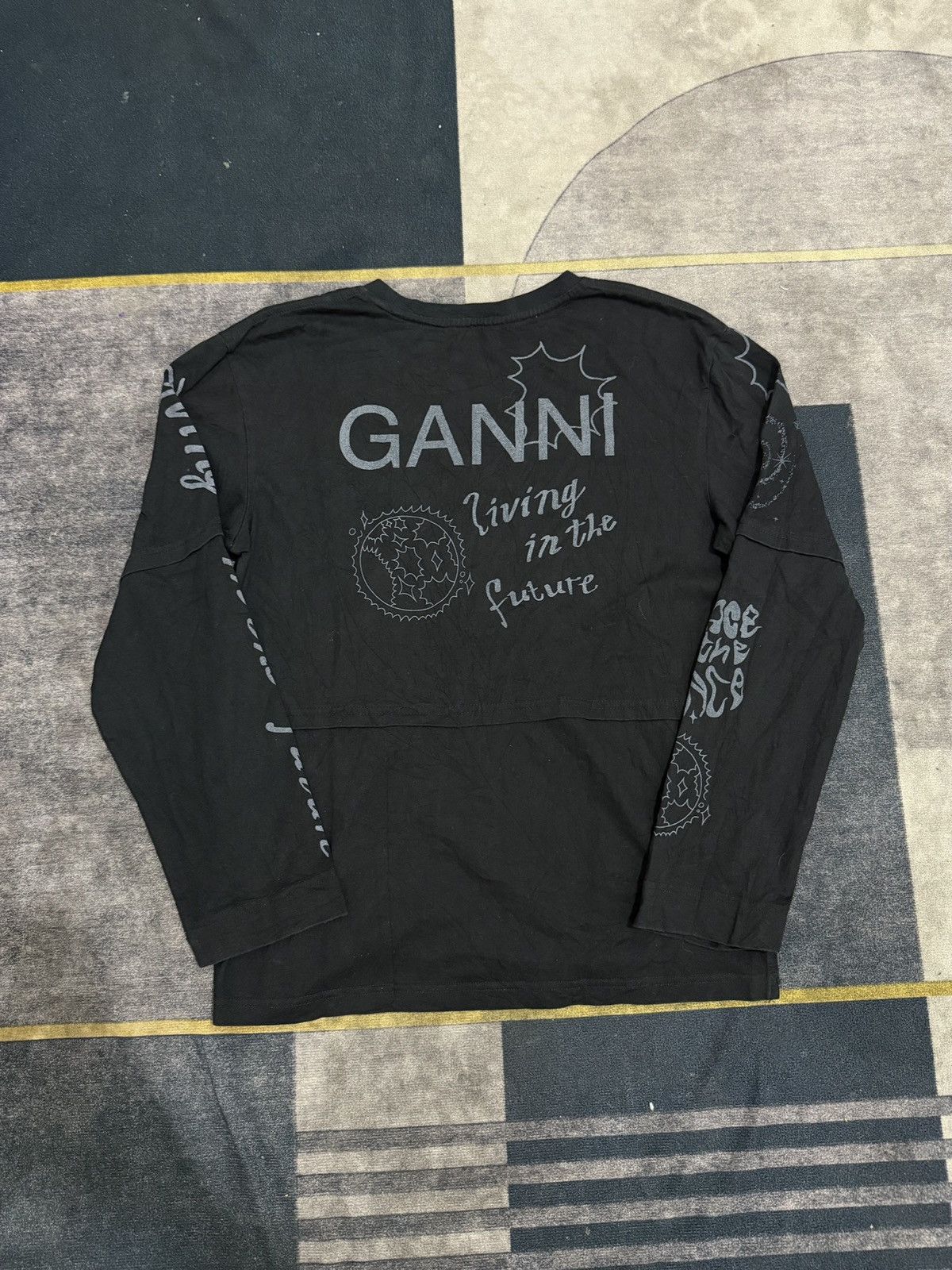 Japanese Brand GANNI LIVING THE FUTURE LONG SLEEVE Size US M / EU 48-50 / 2 - 4 Thumbnail