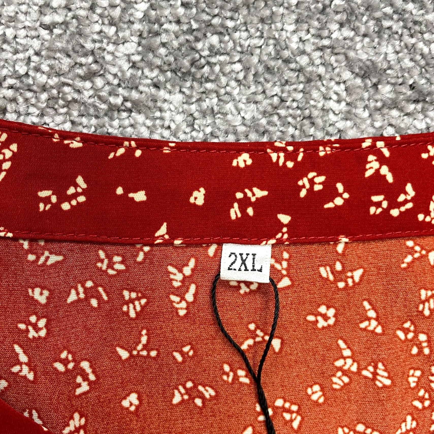 Vintage VINTAGE Tasamo Blouse Top Womens 2XL Orange Floral Button Up Long Sleeve Shirt New NWT Size XXL / US 16-18 / IT 52-54 - 4 Thumbnail