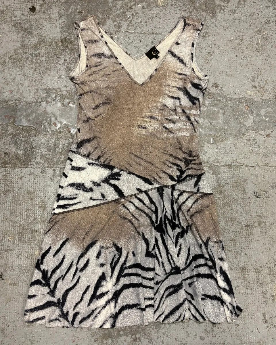 2000s Cavalli Zebra Eroded Safari Dress - wpequipmentugltd.com