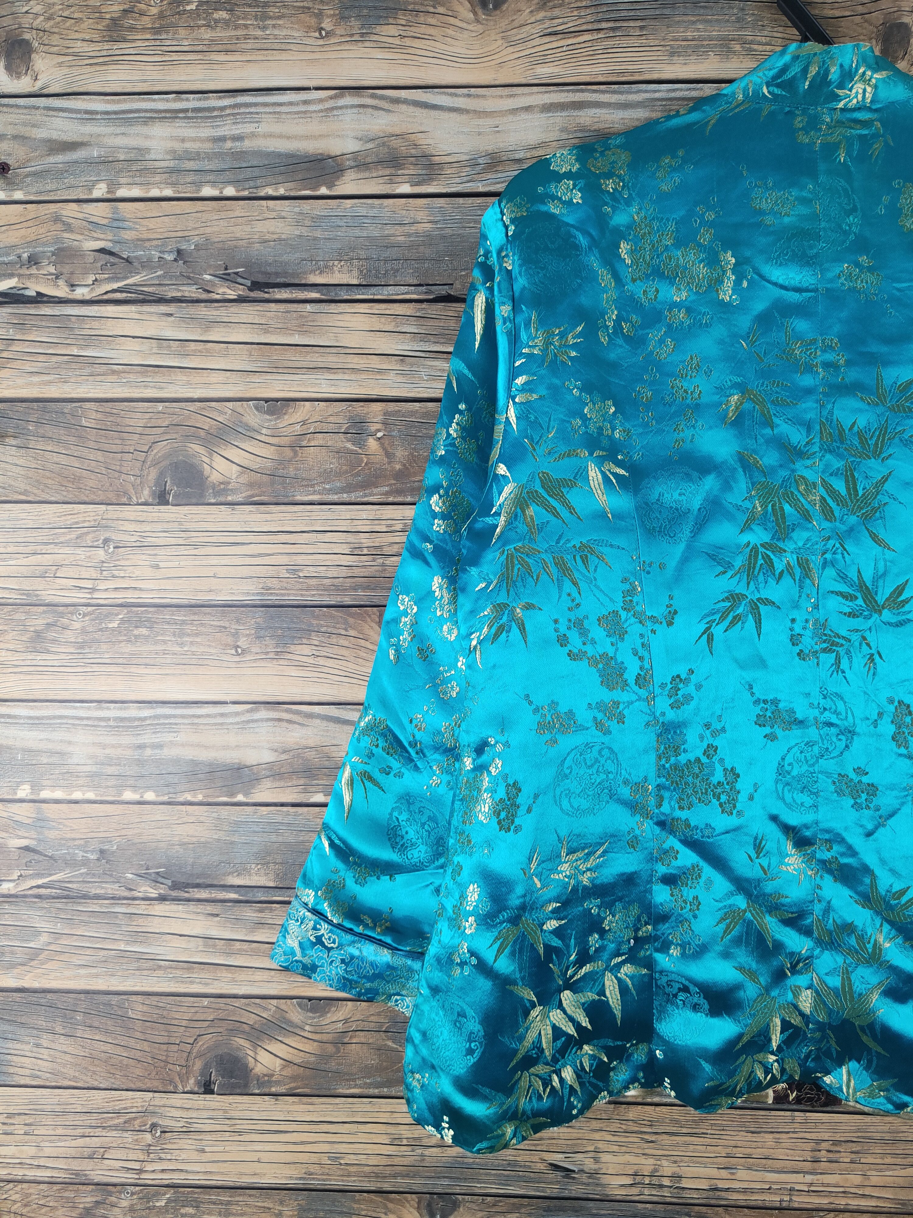 Japanese Brand × Vintage DL Japan reversible Turquoise Beige Cheongsam #2691 Size US M / EU 48-50 / 2 - 8 Thumbnail