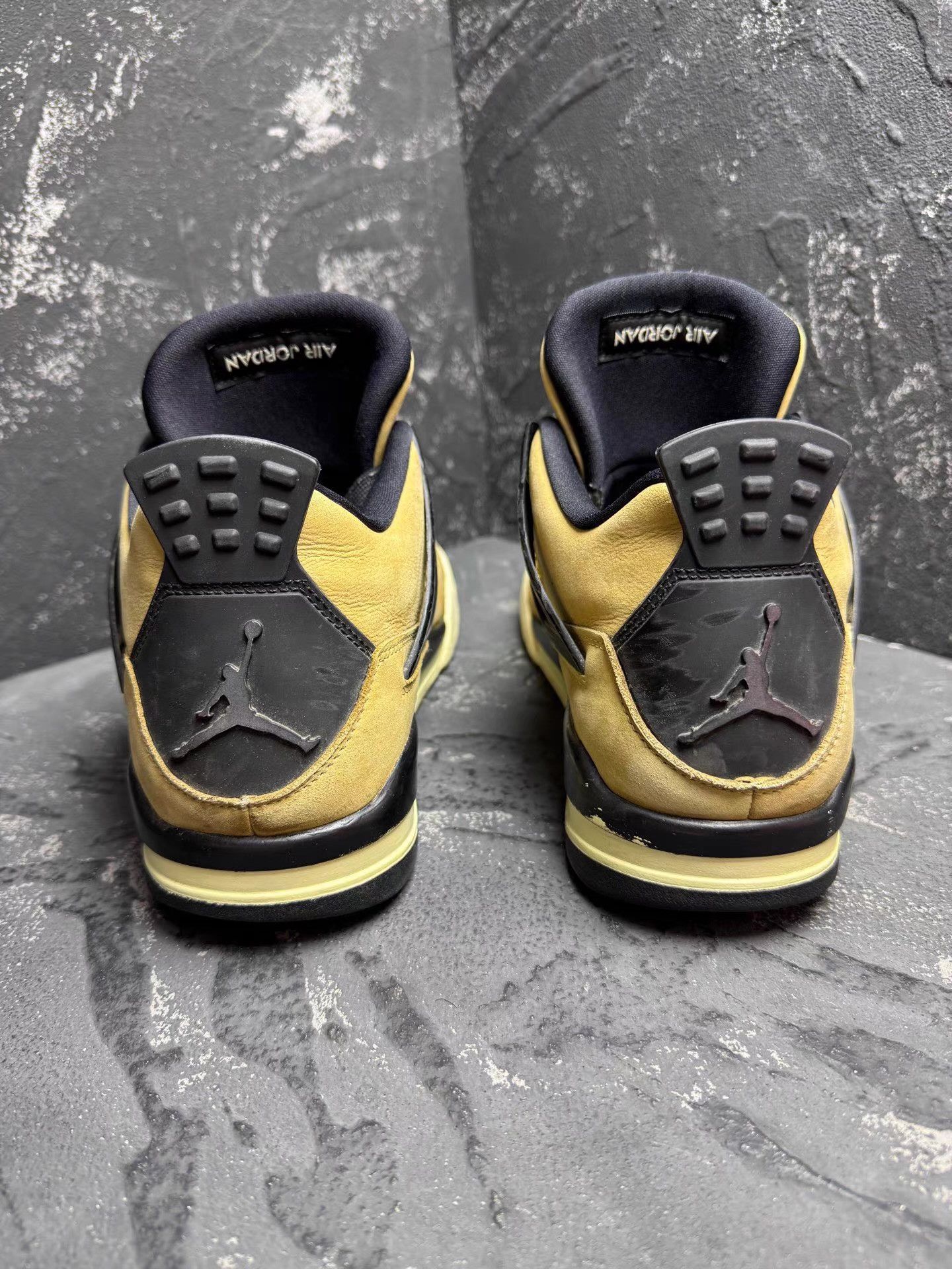 Nike Air Jordan 4 Pearl Milk Tea Black & Yellow Q10 Size US 10.5 / EU 43-44 - 6 Thumbnail