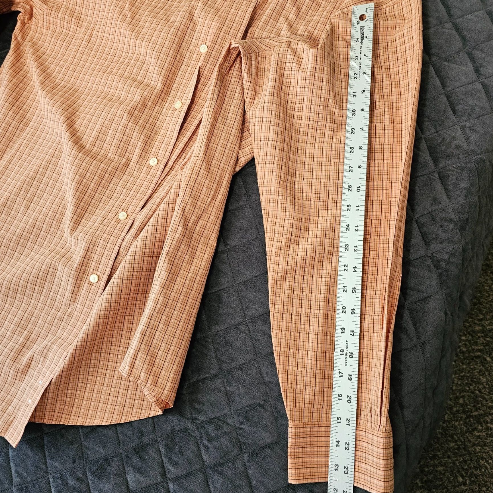 Jos. A. Bank VINTAGE Jos A Bank Men's Orange Check Casual Button-Up Shirt L Classic Fit Cotton Non-Iron Long Sleeve Size US L / EU 52-54 / 3 - 6 Thumbnail