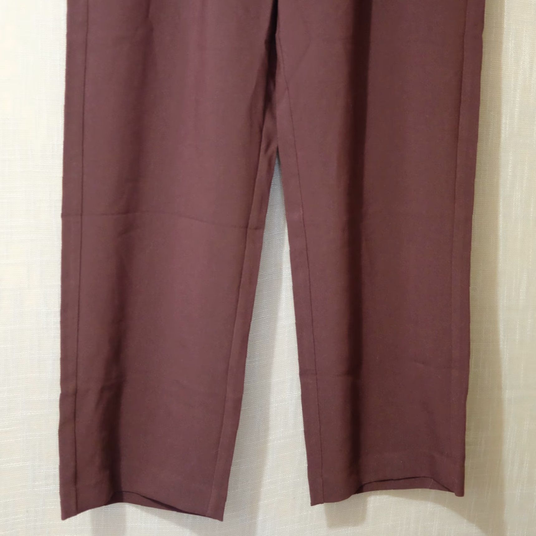 Old Navy VINTAGE Old Navy High-Rise Taylor Wide-Leg Trouser Pants Wine Womens 14 #H90-41 Size 36" / US 14 / IT 50 - 3 Thumbnail