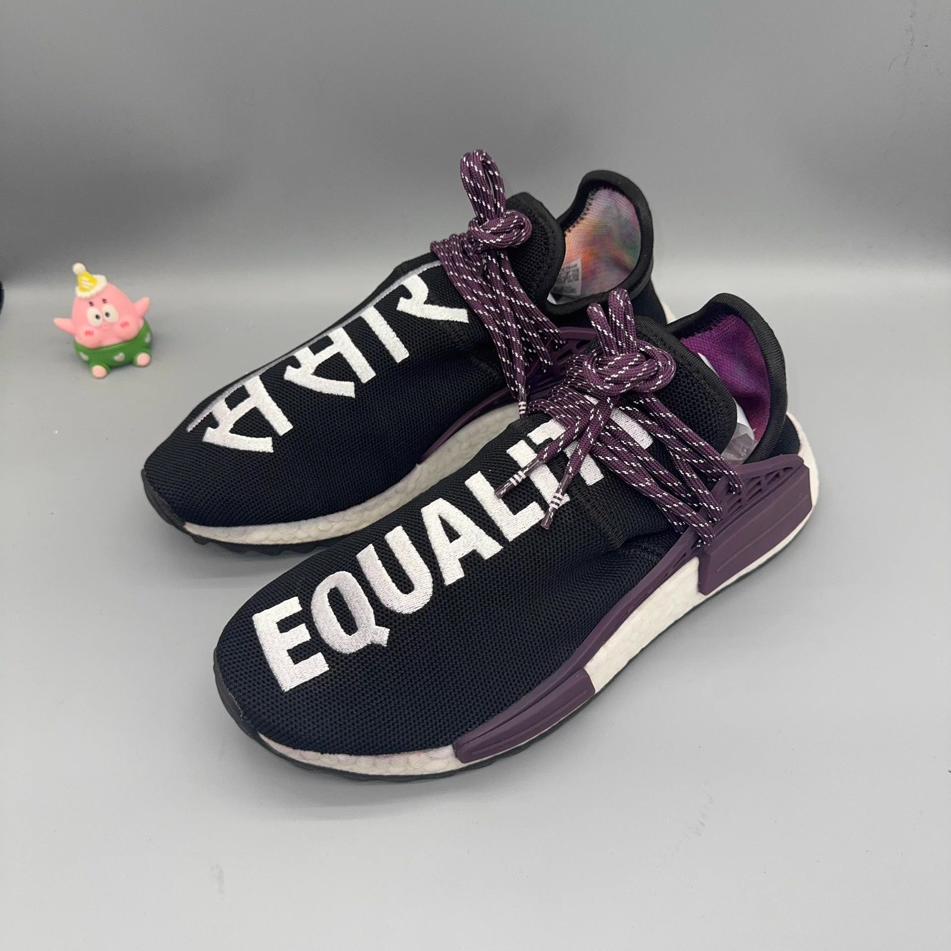 Pharrell Pharrell x adidas Hu Black Purple Fabric 40.5 Size US 7.5 / EU 40-41 - 1 Thumbnail