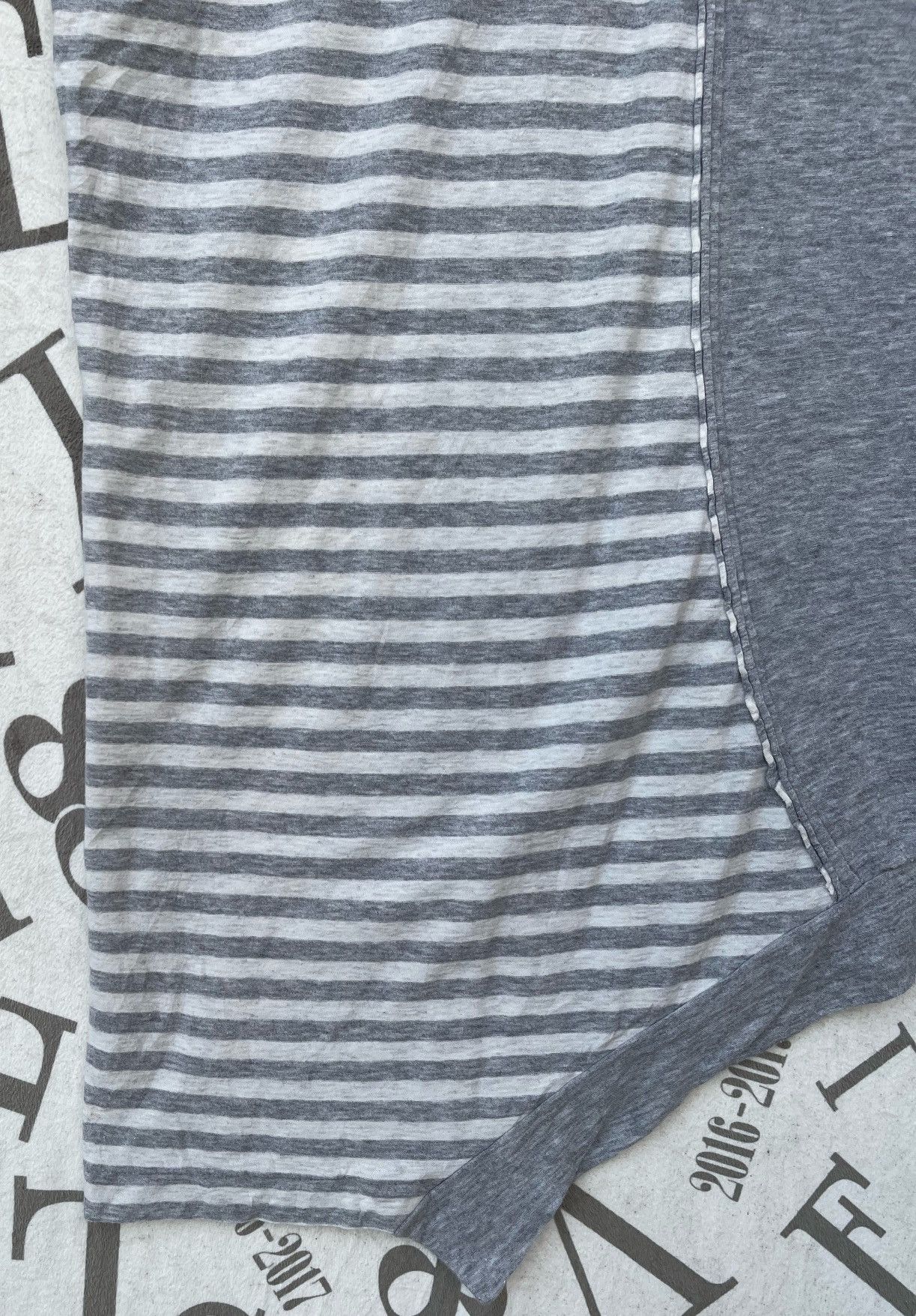 Yohji Yamamoto 🔥Vintage Y's by Yohji Yamamoto Asymmetrical Striped T-shirt Size S / US 4 / IT 40 - 13 Thumbnail