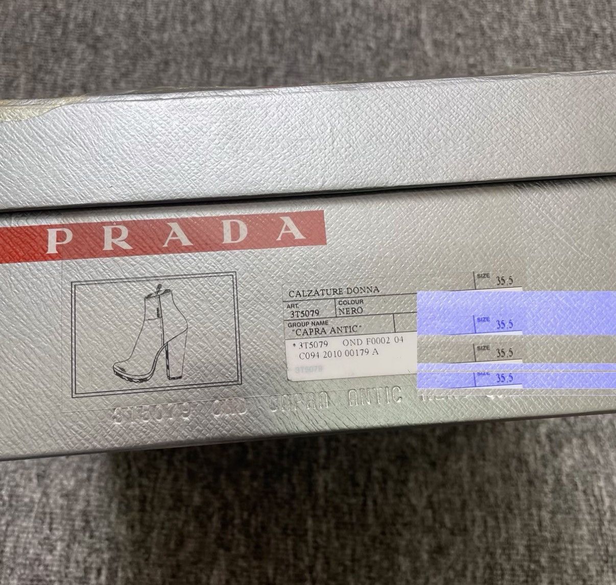 Prada Prada Black Round Toe Block Heel Ankle Boots K12 Size US 5.5 / IT 35.5 - 7 Thumbnail