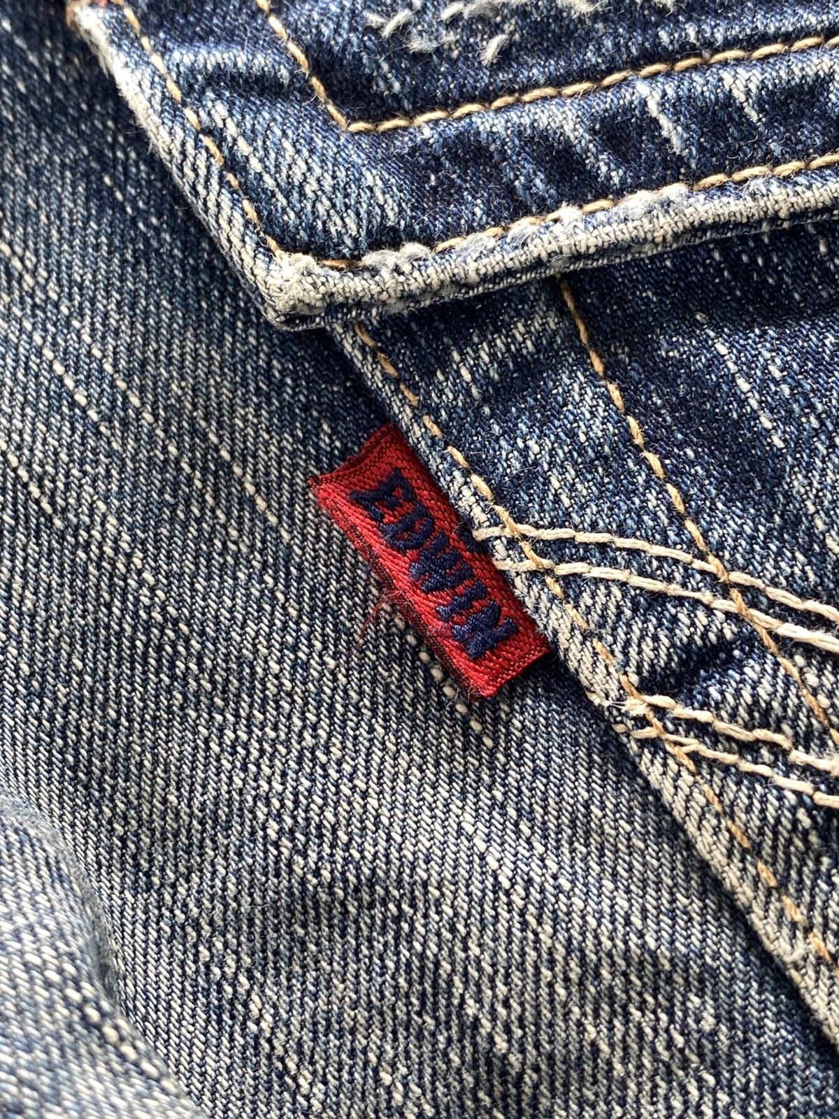 If Six Was Nine Vtg Edwin Jpn Flared Denim Crazy Fade Distressed 🇯🇵 Size US 37 - 14 Thumbnail