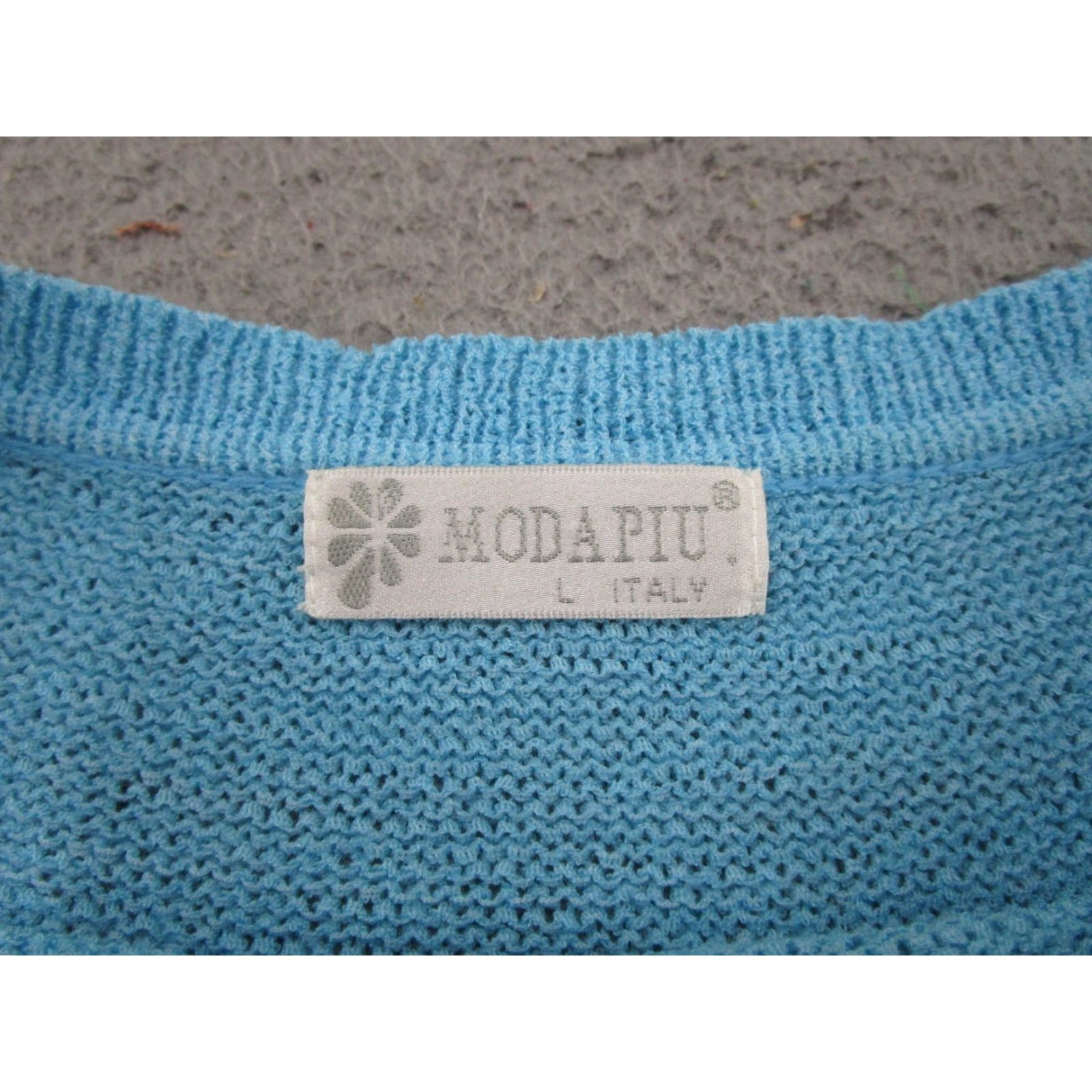 Vintage VINTAGE Moda Piu Italy Made Art to Wear Pullover Knit Sweater Womens L Blue 90s Mens Womens Boys Girls 90s Pullover Knit Sweater Size L / US 10 / IT 46 - 2 Thumbnail