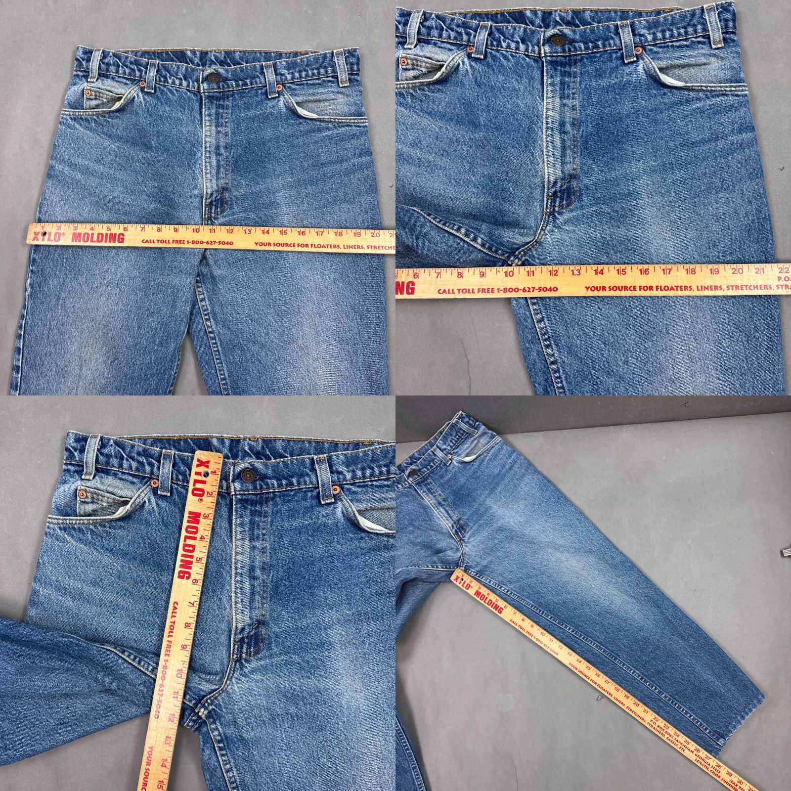 Levi's VINTAGE Levi's Jeans Mens 34x28 Blue 90s Orange Tab Made USA 550 (Tag35x32) Jeans Mens 90s Blue 550 Levi's 34x28 Size US 35 - 9 Thumbnail