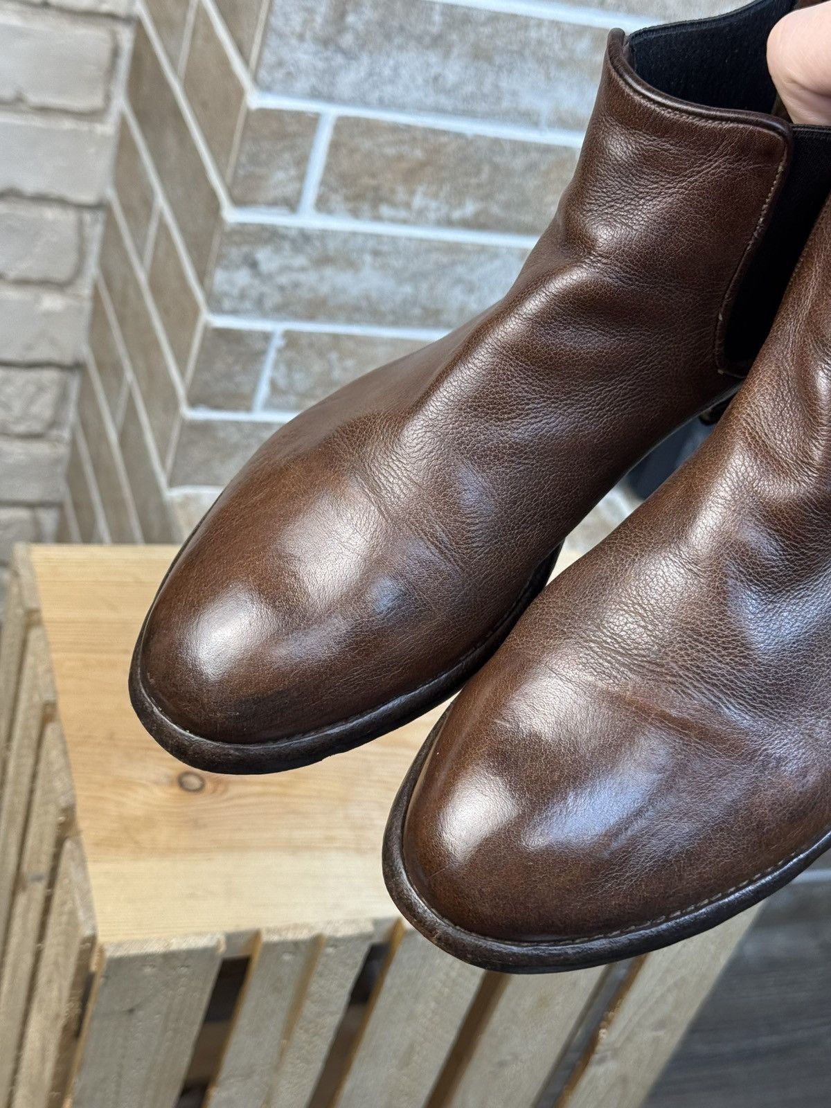 Officine Creative × Vintage Officine Creative Brown Leather Ceton Chealsea Boots Size US 9 / IT 39 - 5 Thumbnail