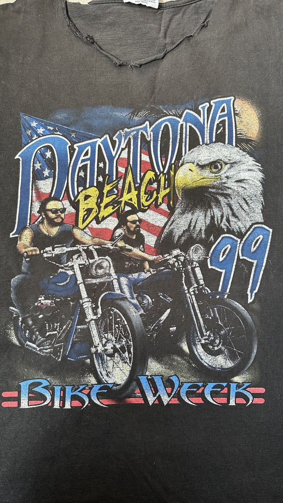 Vintage VINTAGE CHASE DAYTONA BIKE WEEK DISTRESSED TEE Size US XXL / EU 58 / 5 - 2 Thumbnail