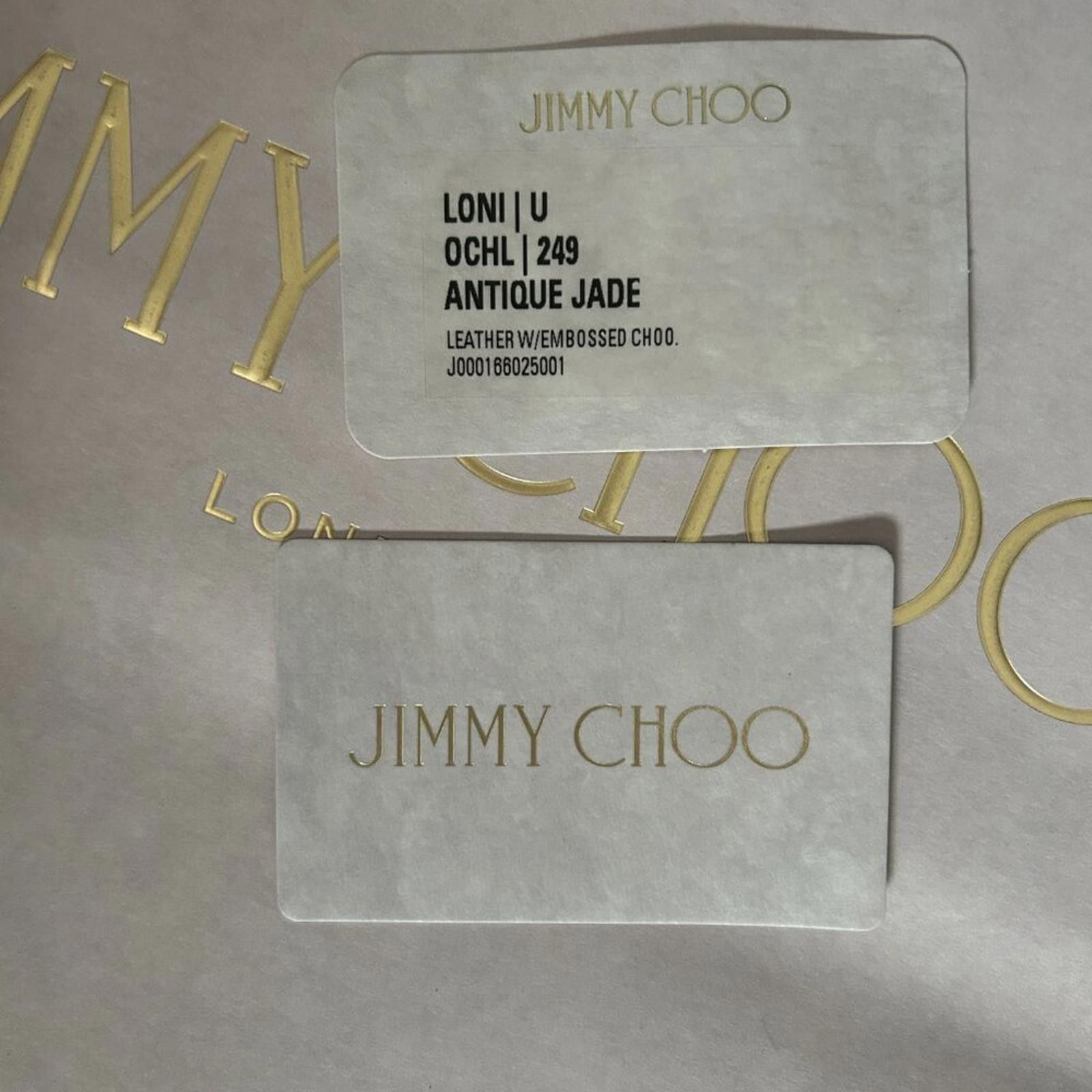 Jimmy Choo NWT Jimmy Choo Loni Embossed Jade Leather Trifold Wallet Size ONE SIZE - 9 Thumbnail