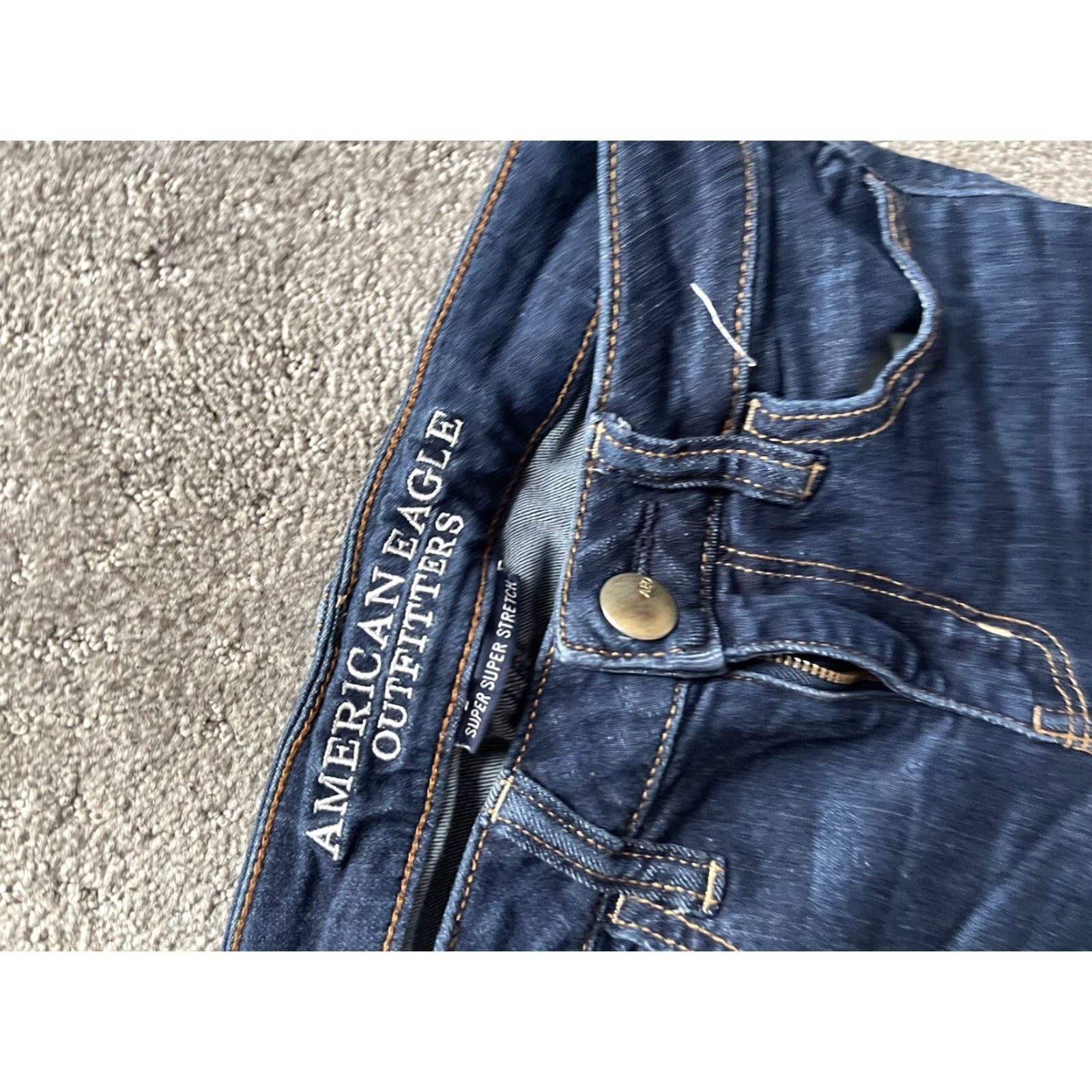 American Eagle Outfitters American Eagle Outfitters Jegging Pants 2 Women Regular Solid Distressed Blue Stretch Denim Size 26" / US 2 / IT 38 - 5 Thumbnail