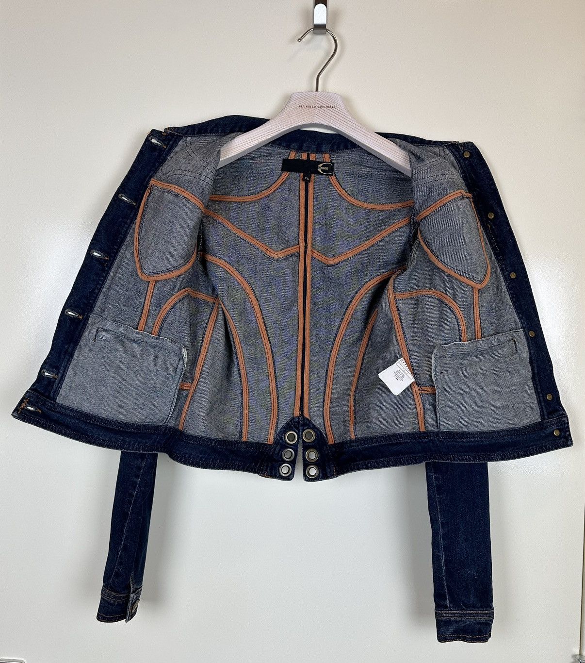 Just Cavalli × Roberto Cavalli × Vintage Just Cavalli denim vintage jacket blue biker moto cropped Size XS / US 0-2 / IT 36-38 - 17 Thumbnail