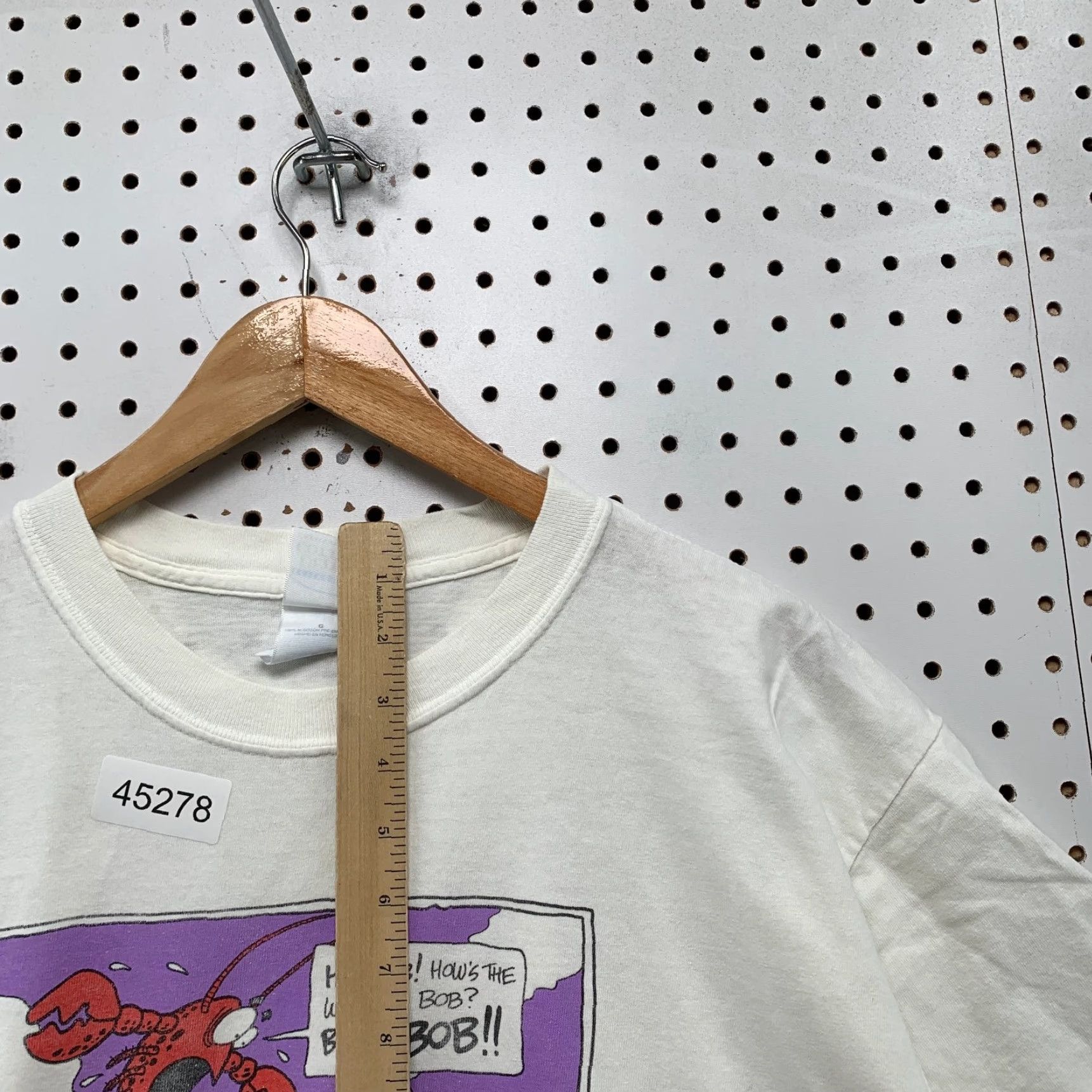 Gildan VINTAGE Lobster Funny Shirt Mens L White Gildan T-Shirt Short Sleeve Crew Neck Cotton Graphic Print Summer Funny 90s? Size US L / EU 52-54 / 3 - 7 Thumbnail