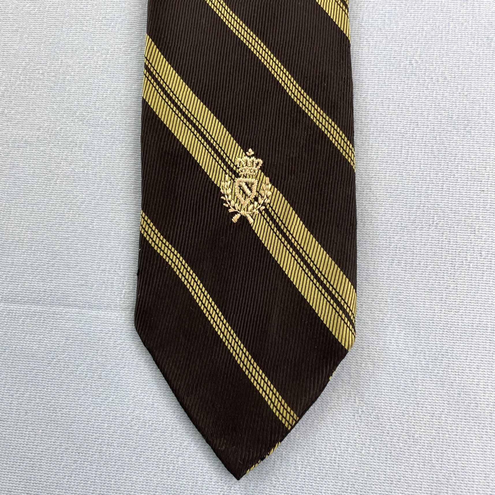 Vintage VINTAGE Repp Necktie Striped Tie Green Black Crest Weave Regimental 3x60 Wear Tie Size ONE SIZE - 2 Thumbnail
