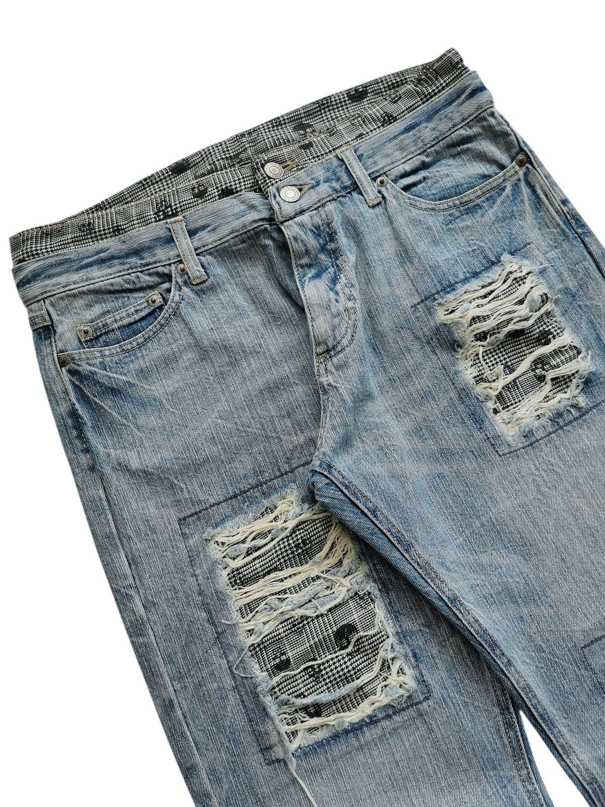 Kapital Vintage Avantgarde Distressed Patchwork Jeans Y2K 32x30 Size US 32 / EU 48 - 7 Thumbnail