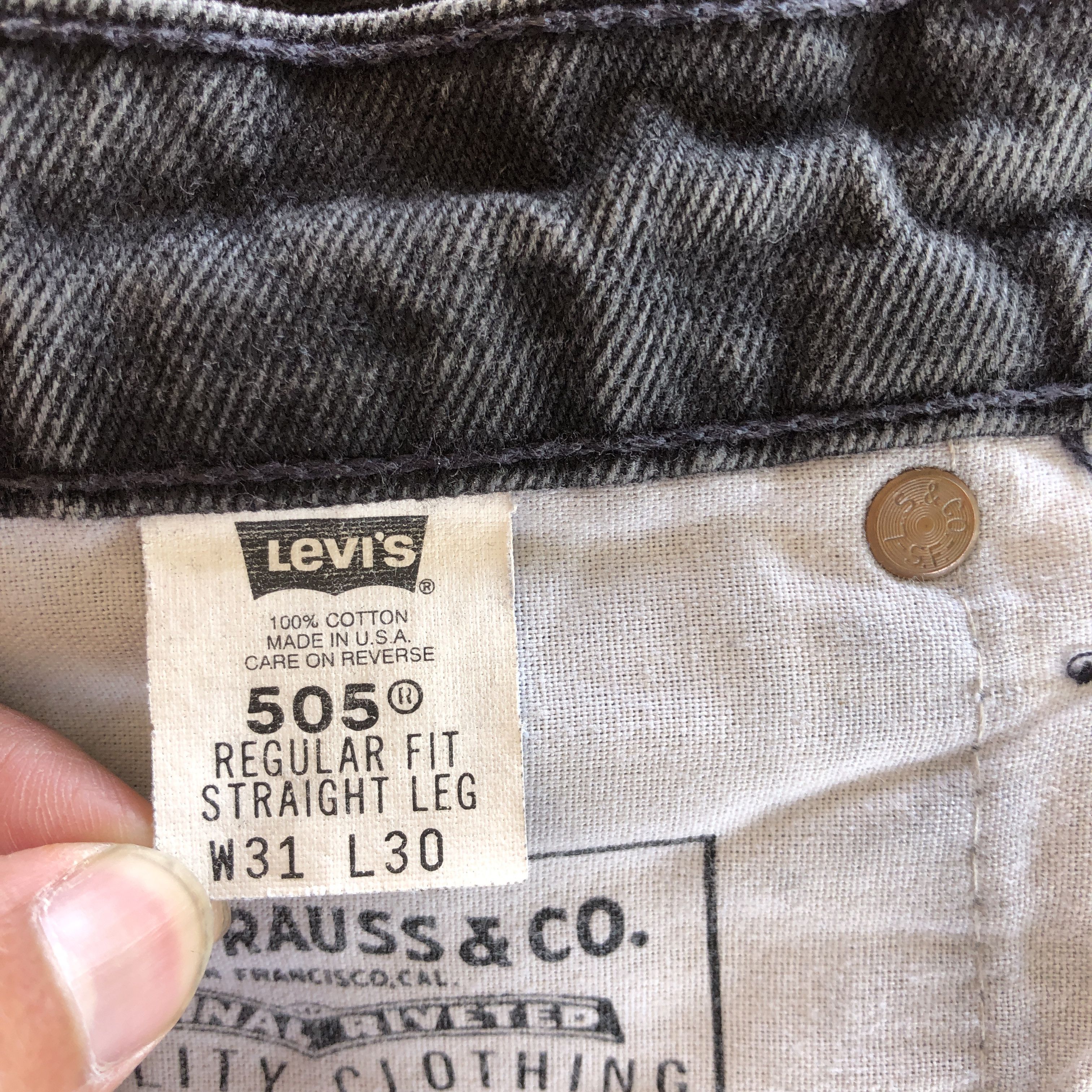 Levi's Vintage 90s Levis 505 Faded Black Paint Splatter Jeans Denim Size 28" / US 6 / IT 42 - 6 Thumbnail