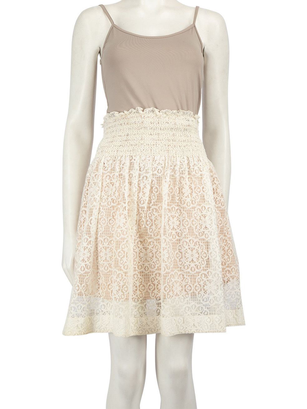image of Valentino Garavani White Lace Mini Skirt, Women's (Size 27)