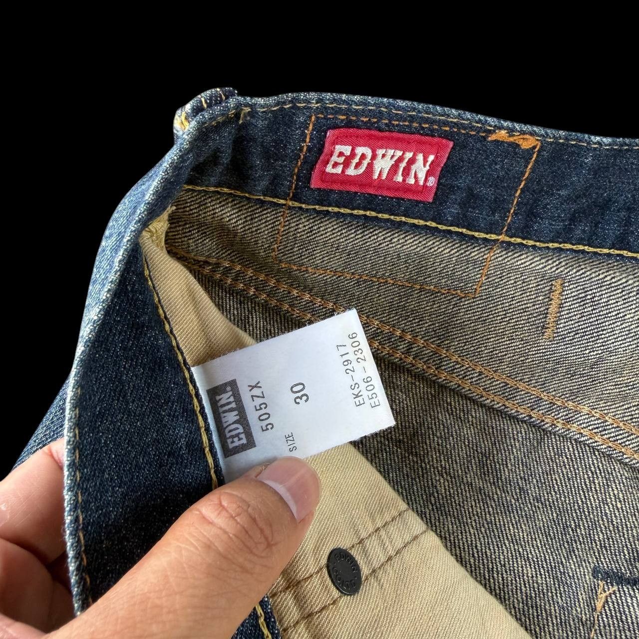 Edwin VINTAGE EDWIN 505ZX BUCKLE BACK REDLINE DISTRESSED HONEYCOMB Size US 30 / EU 46 - 12 Thumbnail