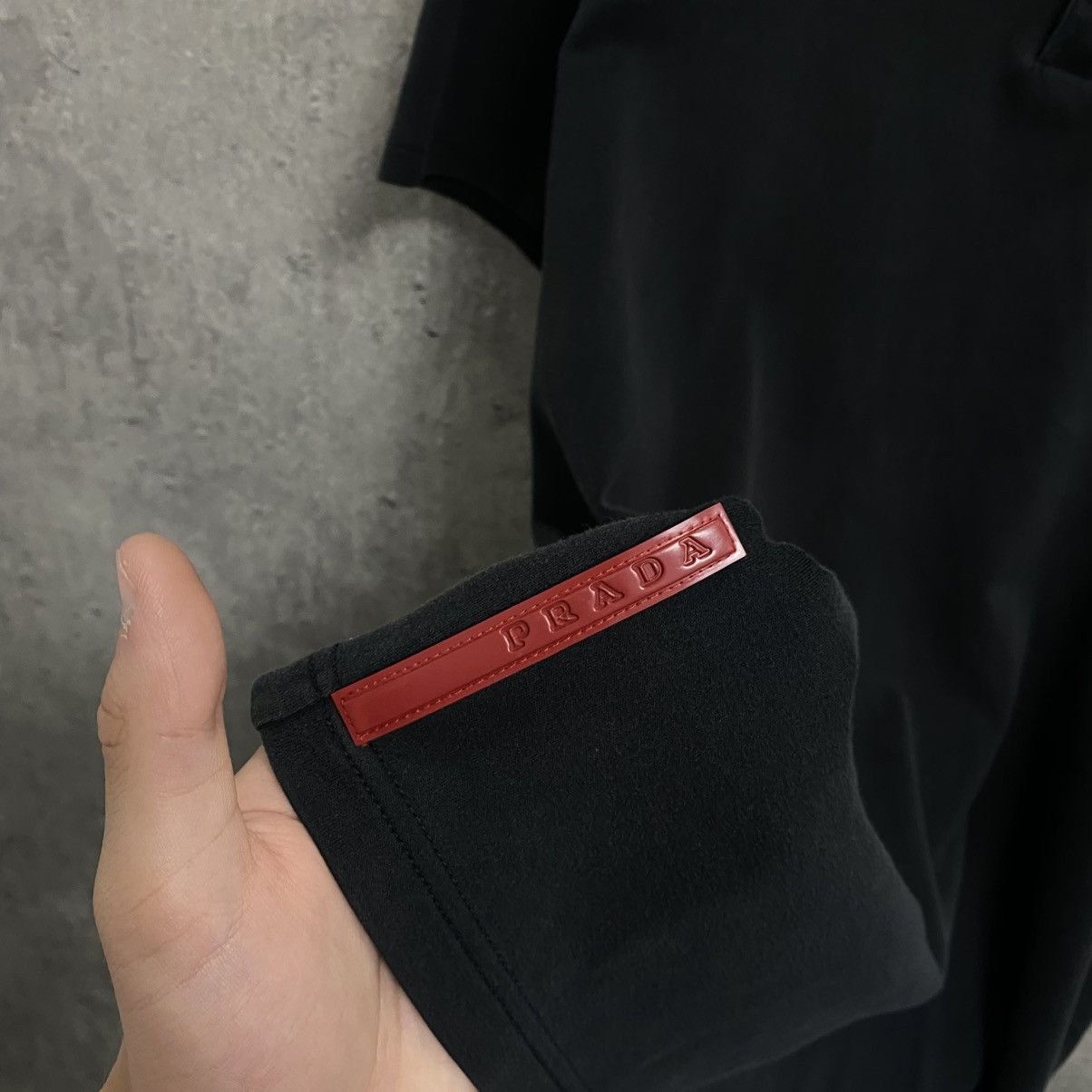 Prada Prada Polo T-Shirt Vintage Red Tab Logo Size US L / EU 52-54 / 3 - 6 Thumbnail