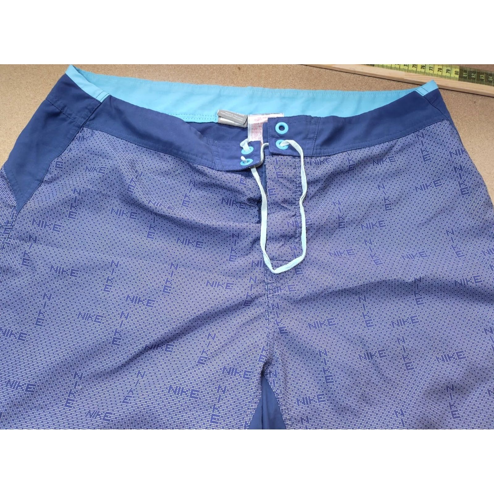 Nike Nike Vintage Blue Shorts Size L Mens Trunks Spellout Print Swoosh Drawstring Size US 33 - 5 Thumbnail