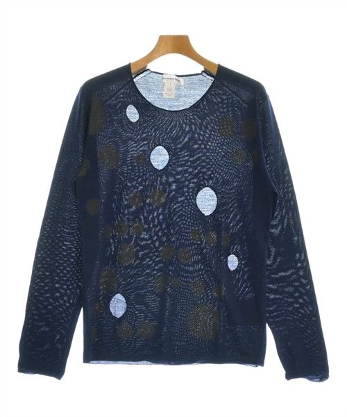 Sweater Shirt Knit plain Navy blue