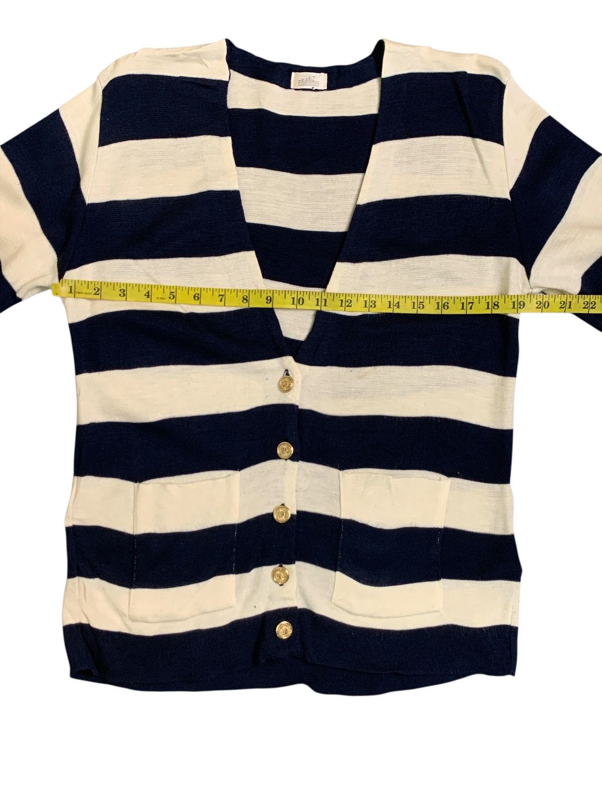 Japanese Brand Rare Design Franz Striped Cashmere V-Neck Cardigan Size M / US 6-8 / IT 42-44 - 10 Thumbnail
