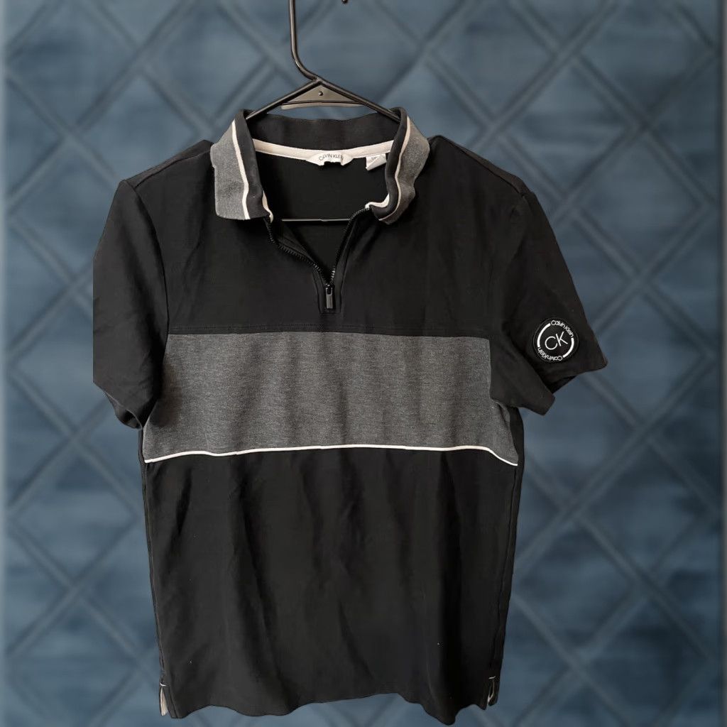 Calvin Klein Calvin Klein Polo Shirt Men Black 1/4 Zip Collared Short Sleeve Size S/Small Logo Zipper Regular Fit Top Size US S / EU 44-46 / 1 - 1 Thumbnail