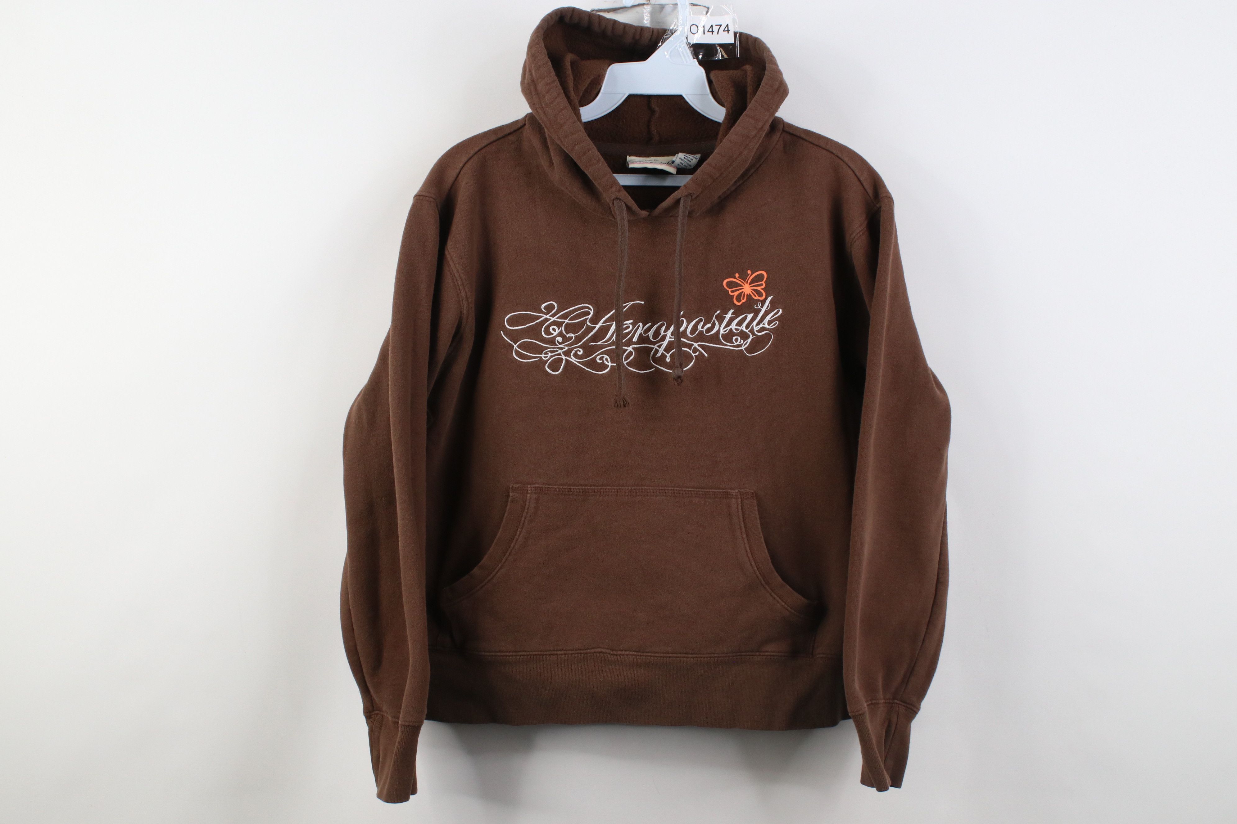 Aeropostale Vintage 90s Y2K Aeropostale Butterfly Cropped Hoodie Brown Size M / US 6-8 / IT 42-44 - 1 Thumbnail