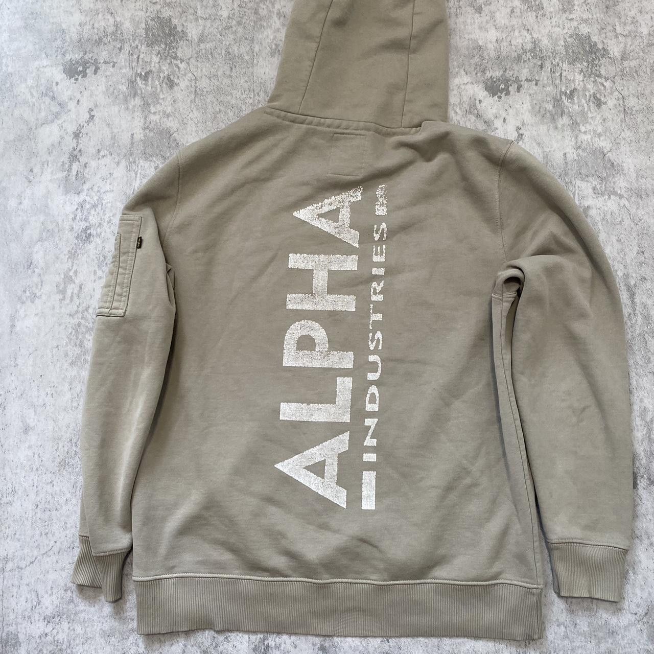 Alpha Industries Tan Cream Alpha Industries hoodie Army Vintage y2k Boxy Size US L / EU 52-54 / 3 - 2 Thumbnail