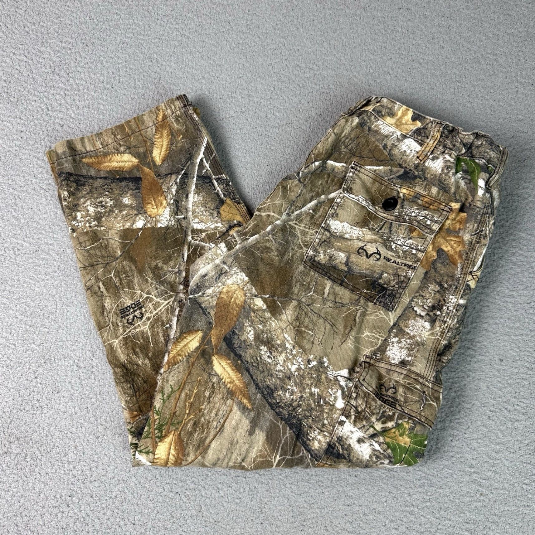 Realtree Realtree Sweatpants Mens Adult XL Green Camouflage Fleece Cotton Blend Straight Leg Cargo Size US 36 / EU 52 - 2 Thumbnail