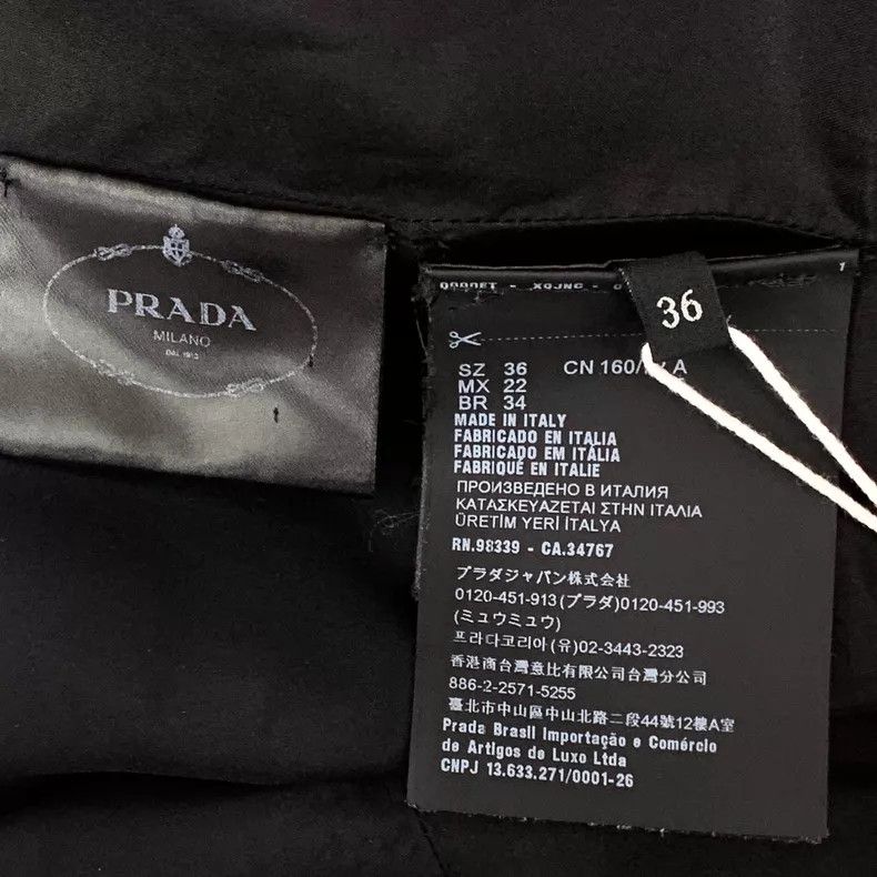 Prada Prada 23 styles of black triangle mulberry silk lapel semi Size XXS / US 00 / IT 34 - 7 Thumbnail
