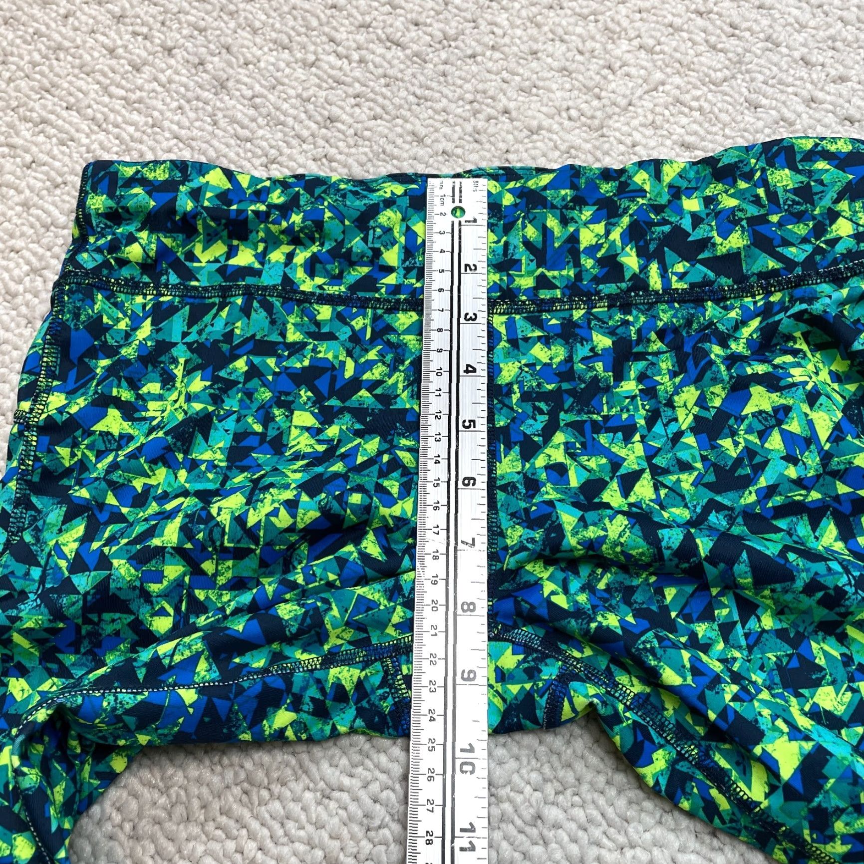 Vintage Xersion Legging Yoga Pants Womens M Medium Fitted Green Blue Stretch Active 30x20 Geometric Pattern Legging Size 32" / US 10 / IT 46 - 4 Thumbnail