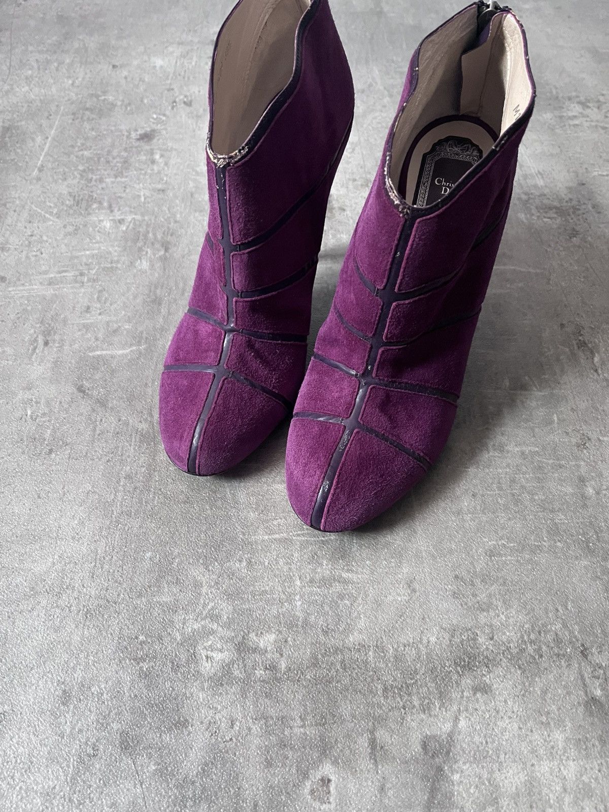 Dior Christian Dior ankle heels purple leather suede Size US 9.5 / IT 39.5 - 2 Thumbnail