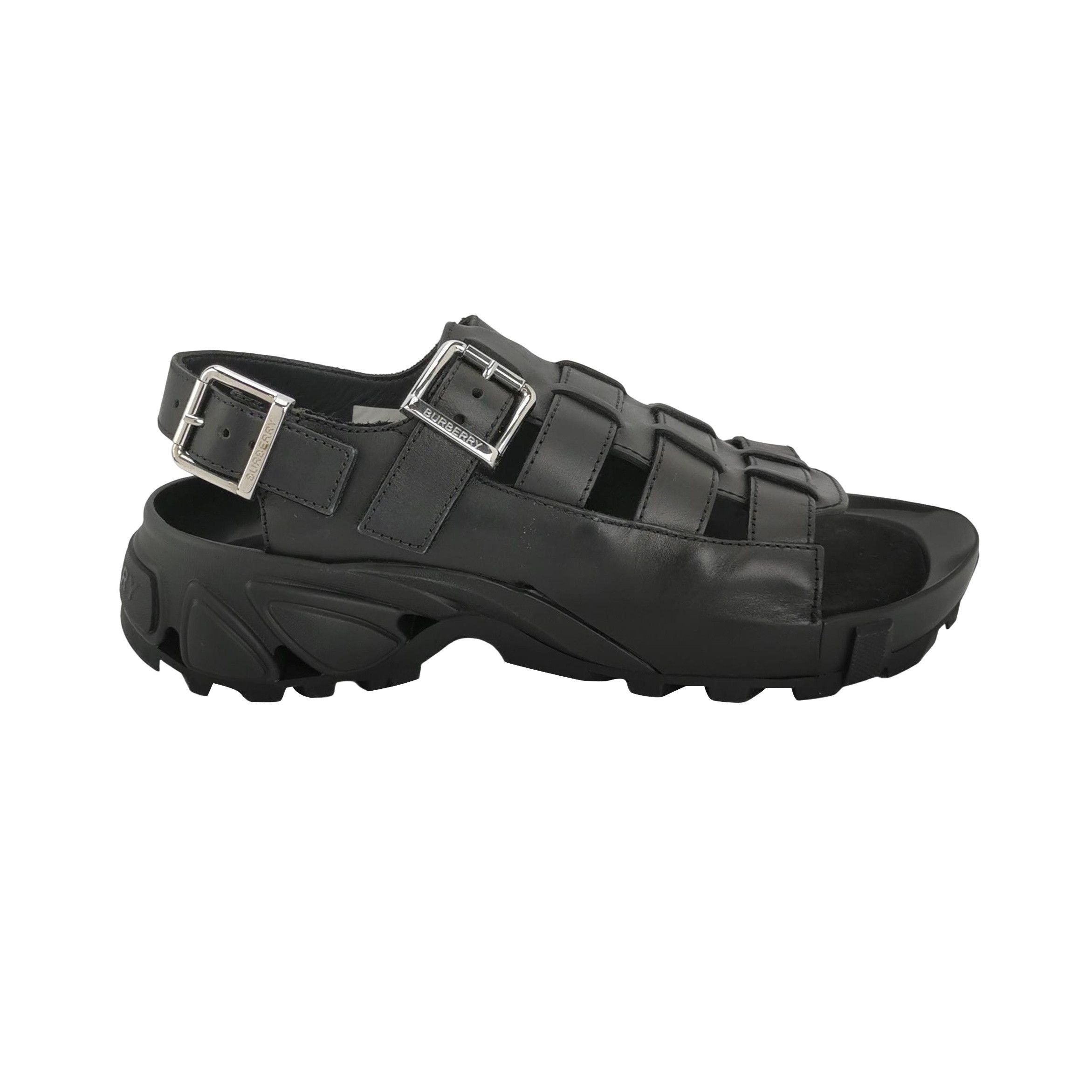 Burberry Burberry Leather Logo Chunky Sandals Size 41 Size US 8 / EU 41 - 1 Thumbnail