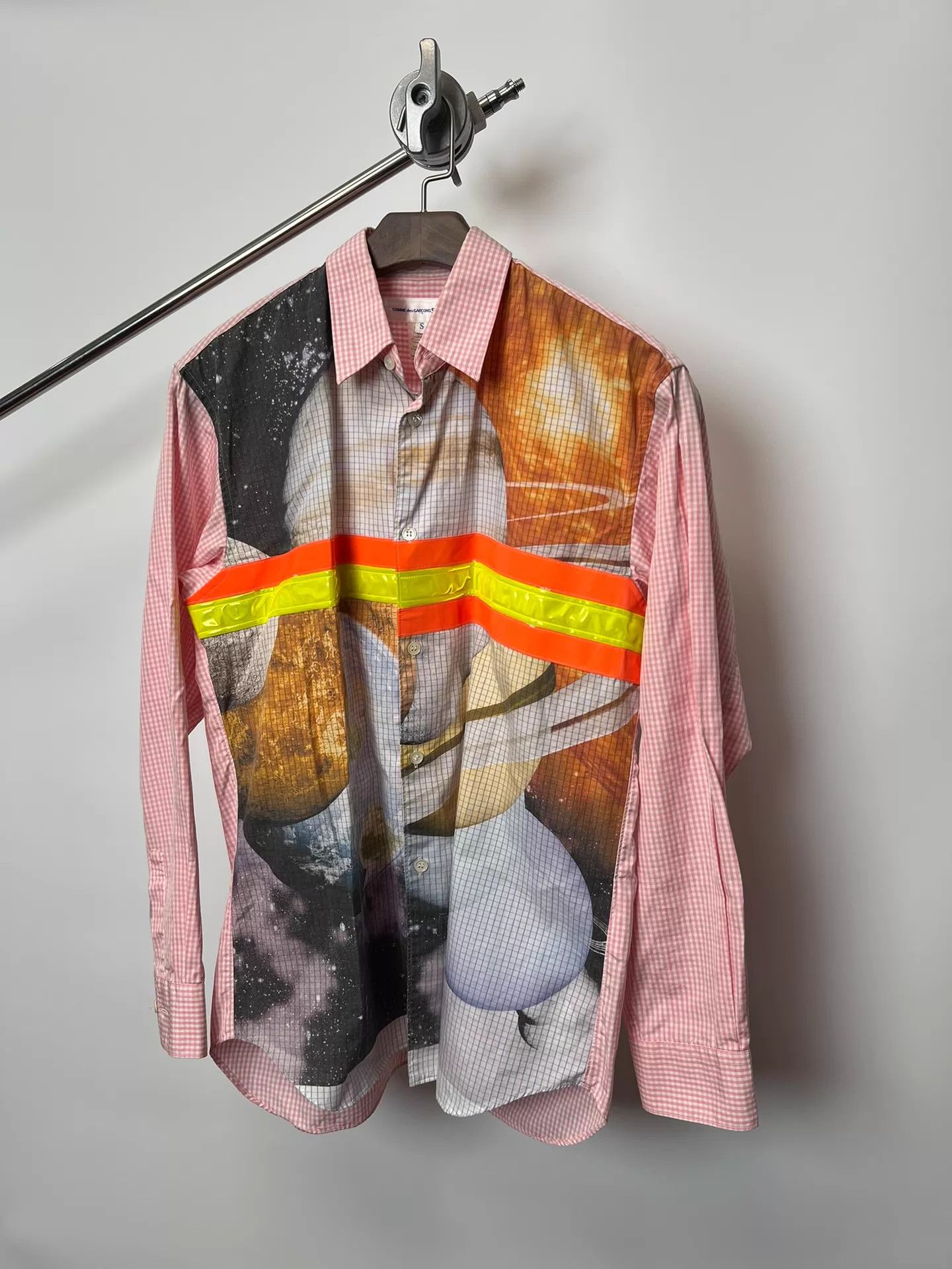 Comme des Garcons CDG Pink Checkered Planet Print Firefighter Reflective Shirt Size US S / EU 44-46 / 1 - 2 Thumbnail